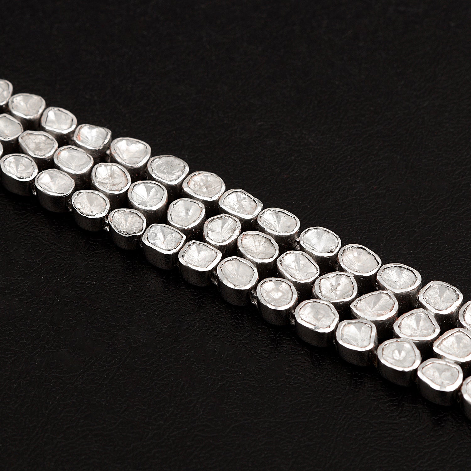 7.5 Ctw Natural Polki Diamond Tennis Bracelet Women Party Wear