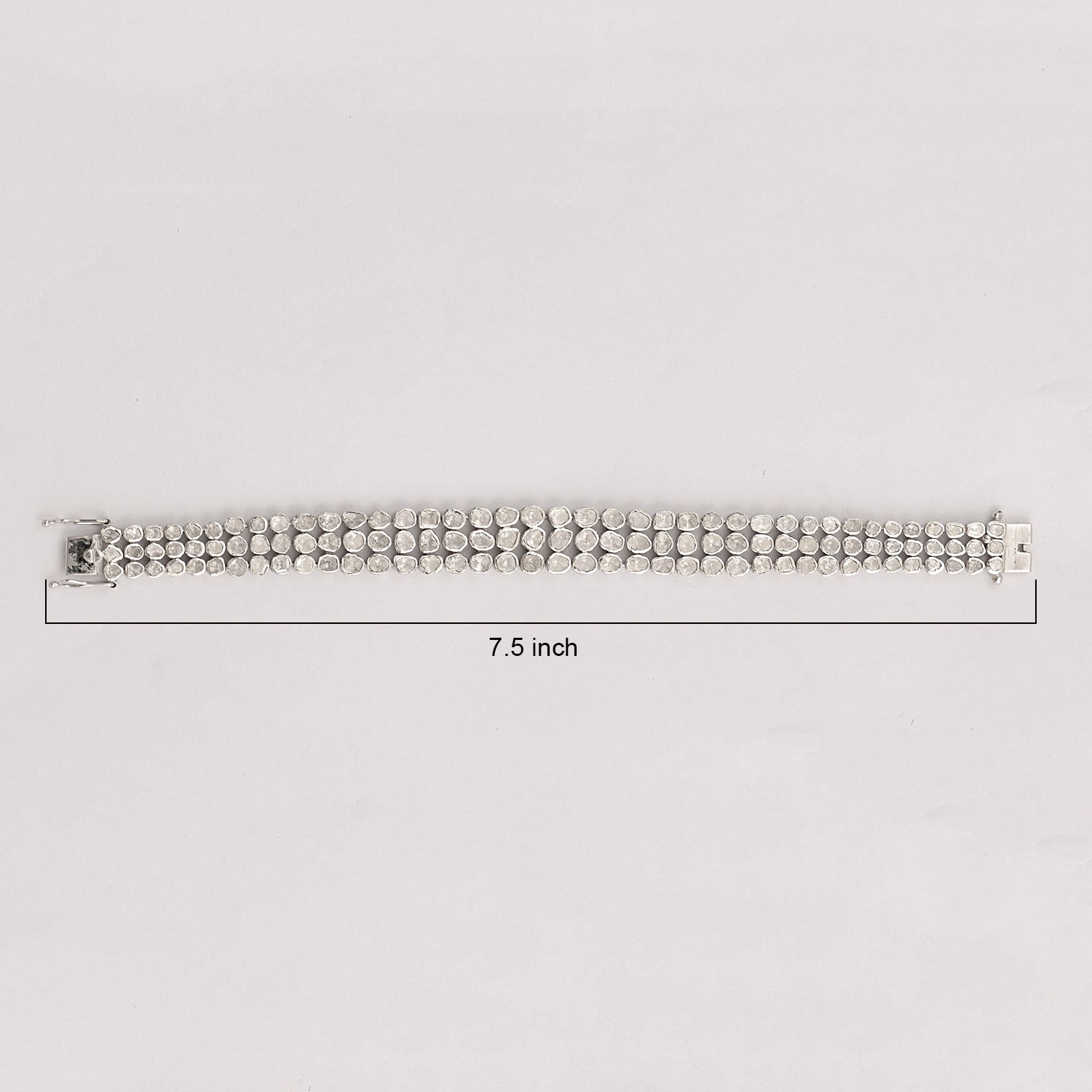 7.5 Ctw Natural Polki Diamond Tennis Bracelet Women Party Wear