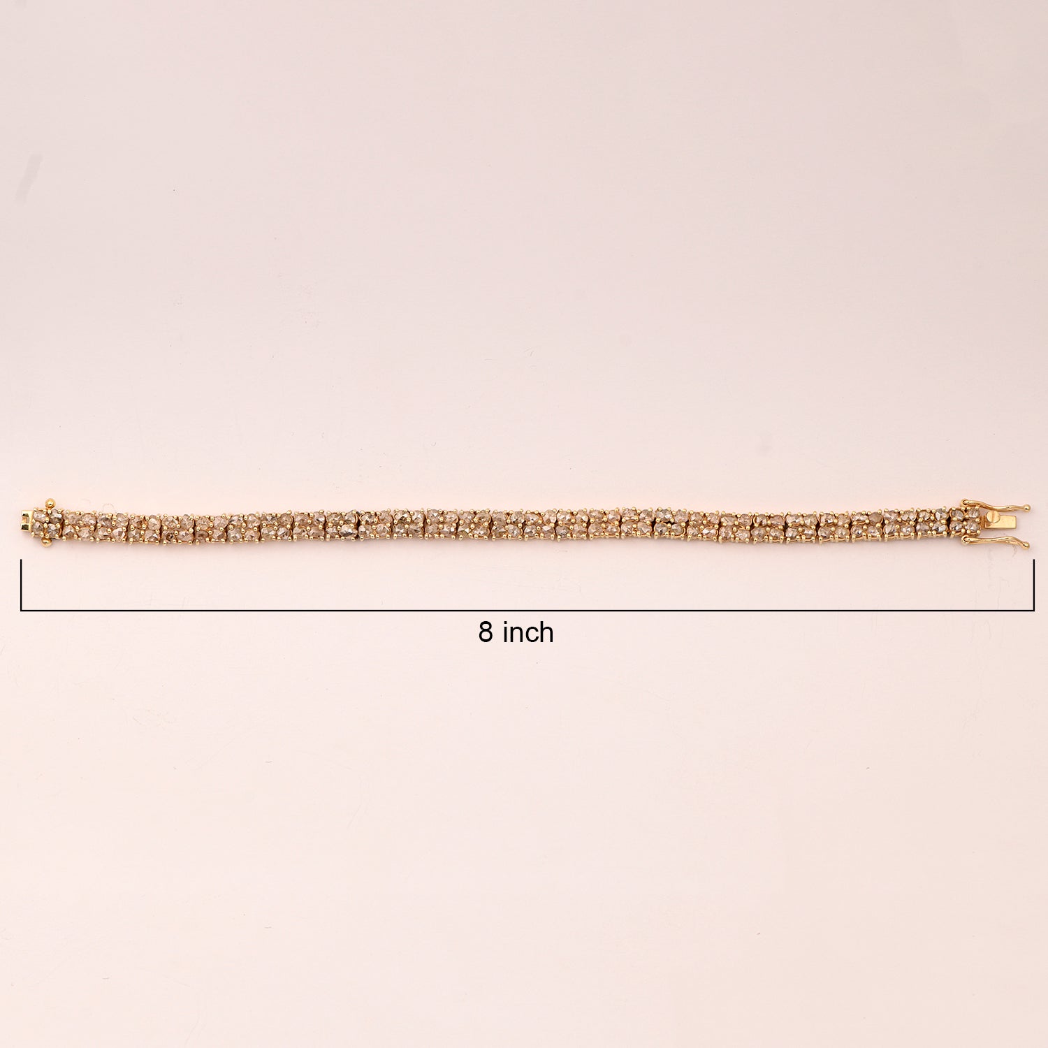 8.50 Cts Rose Cut Champagne Diamond Tennis Bracelet