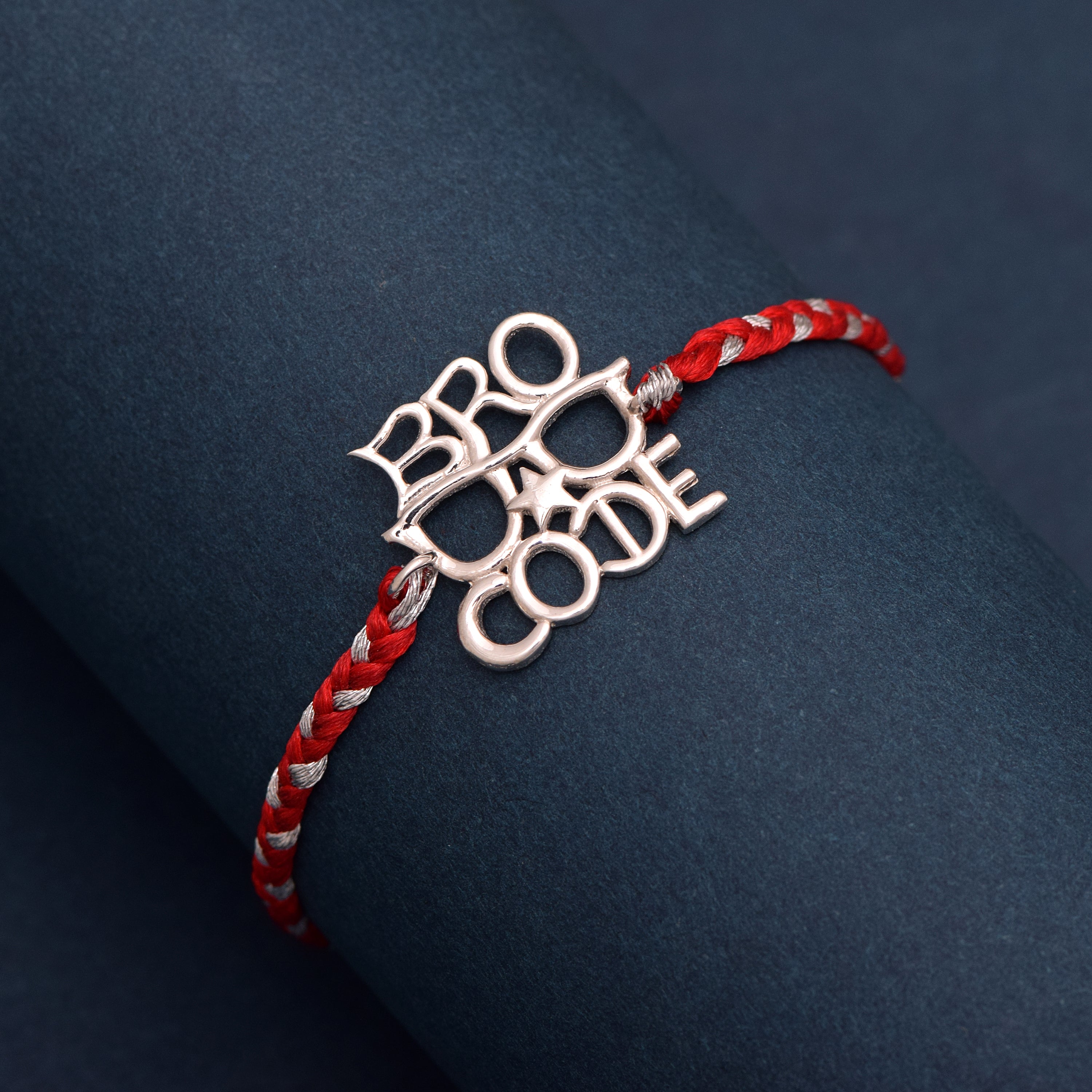 Bro Cool Code Rakhi Bracelet - Sterling Silver
