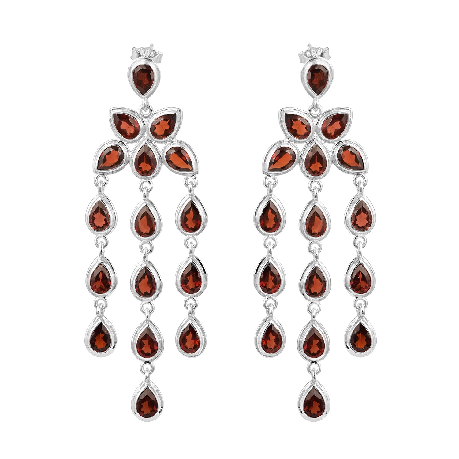 Pear Shape Gemstones- Chandelier Dangle Earrings - Kimaya INC