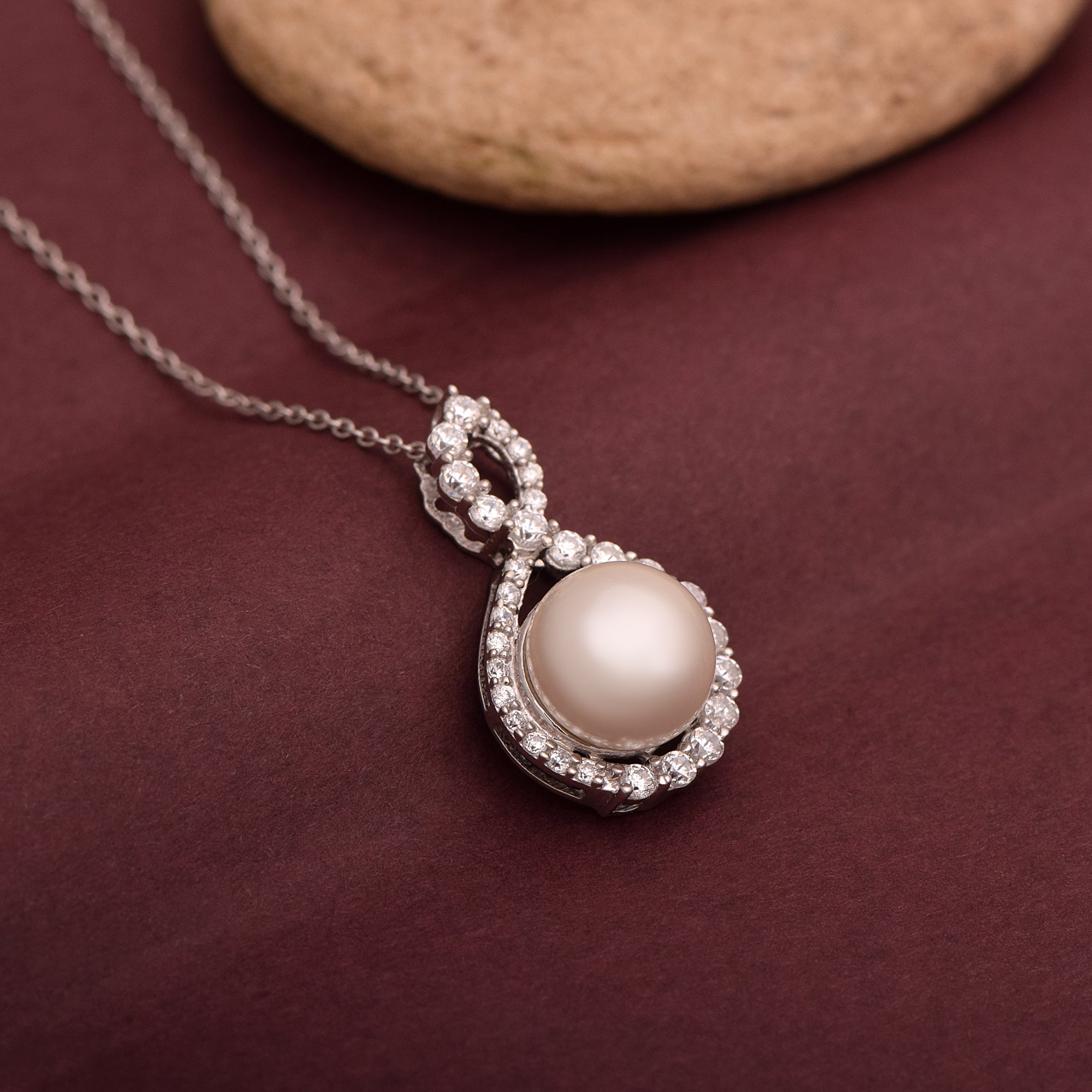 Pearl Infinity Twist Necklace – Sterling Silver