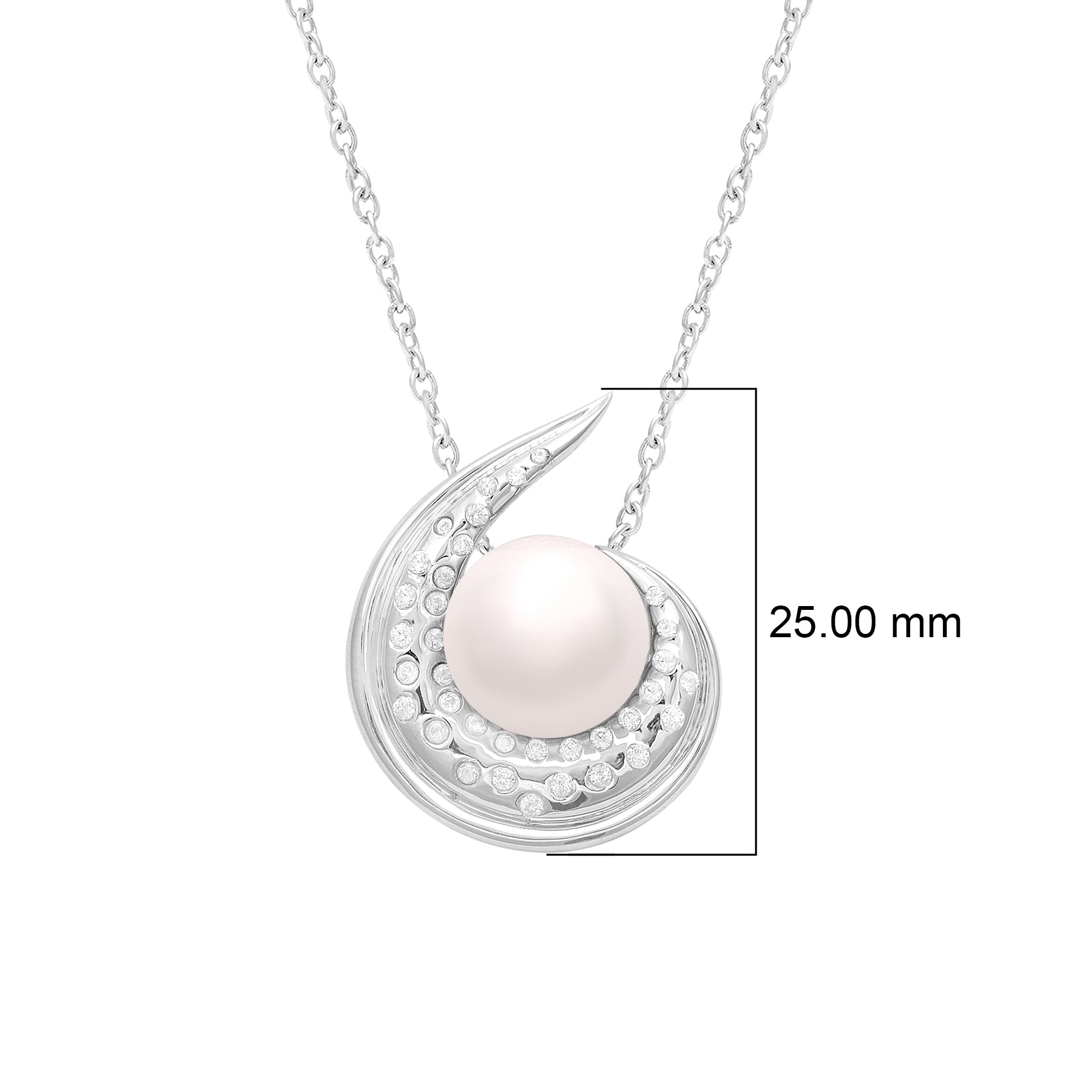Pearl Galaxy Swirl Necklace – Sterling Silver