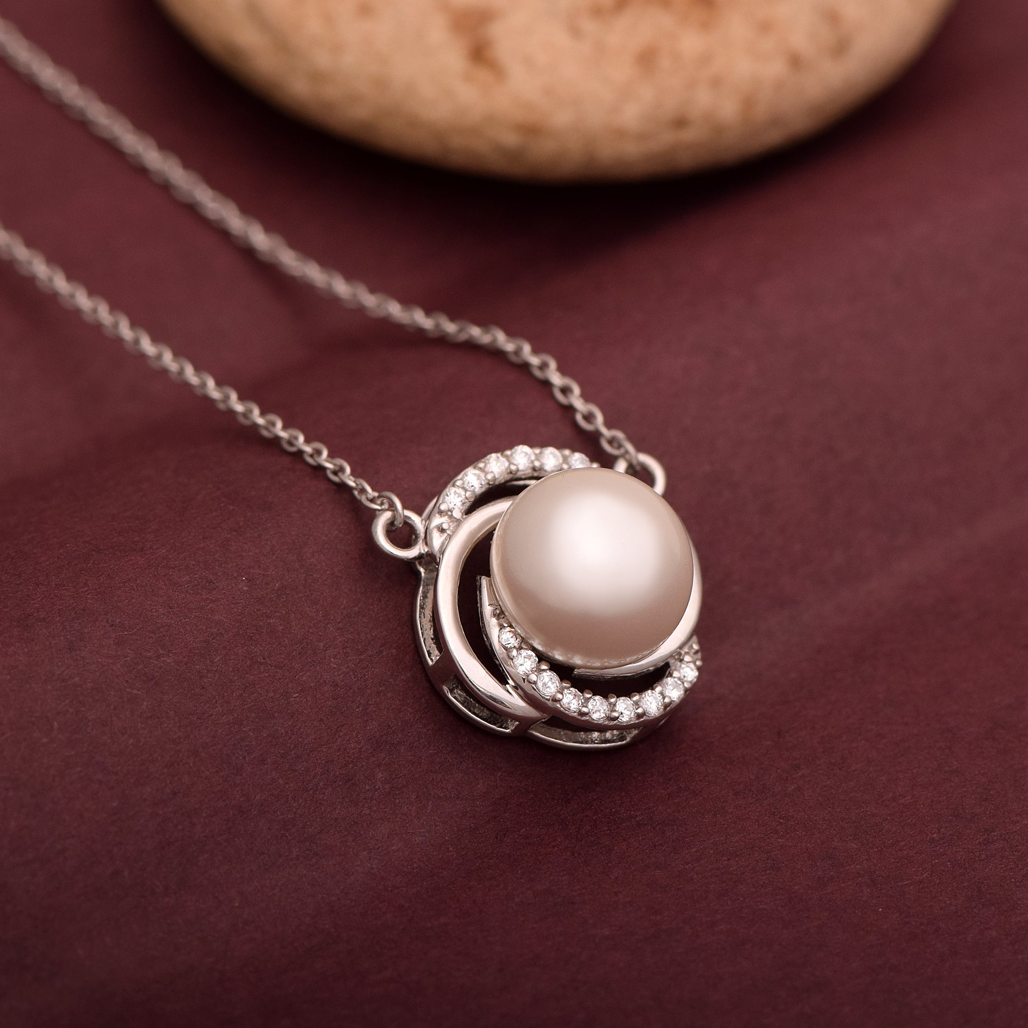 Pearl Infinity Swirl Necklace – Sterling Silver