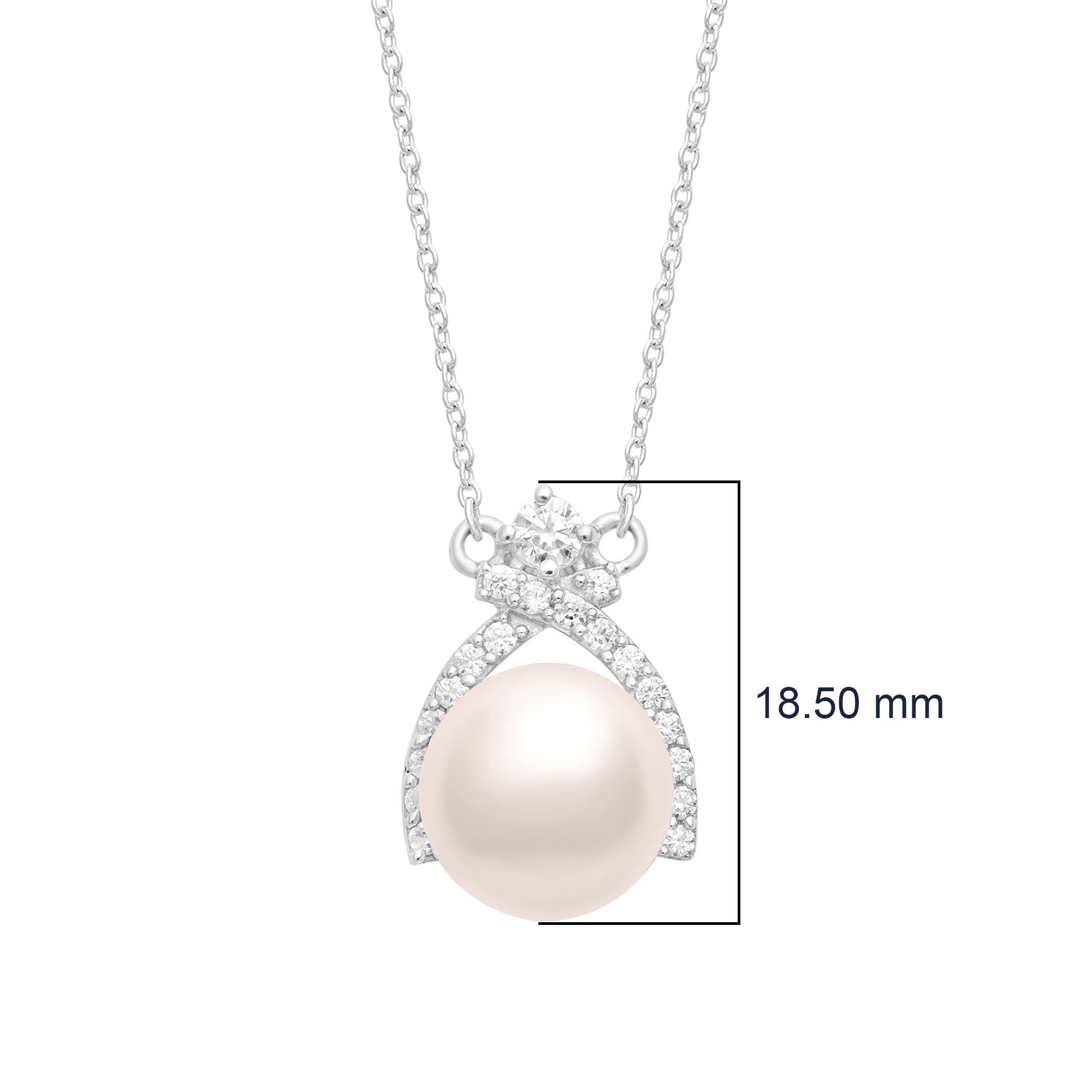 Pearl Classic Ribbon Necklace – Sterling Silver