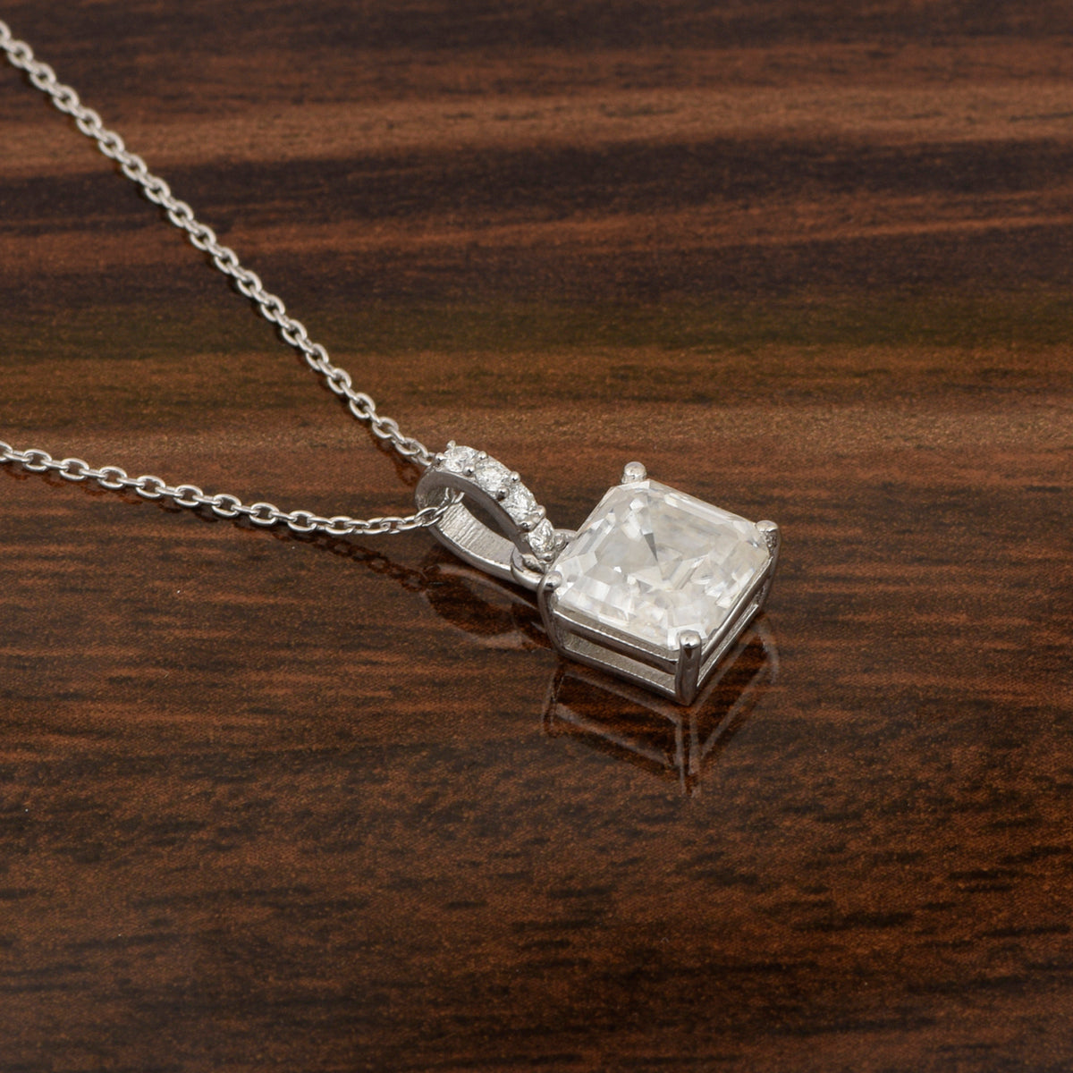 ◇Primaute◇ OAK NECKLACE Petite Paperclip Necklace with Diamond - Silver - Oak & Luna