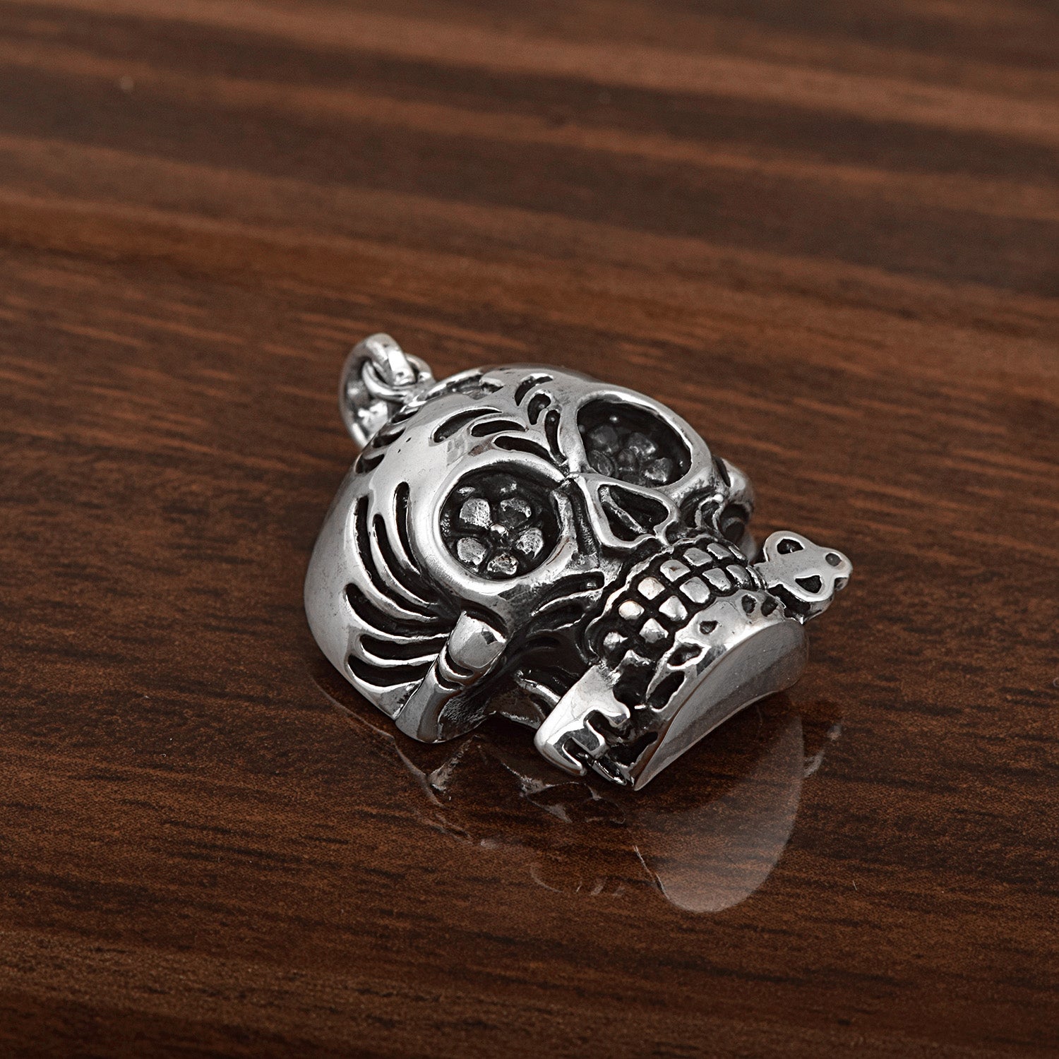 Gothic Skull Style Cocktail Party Biker Pendant Necklace