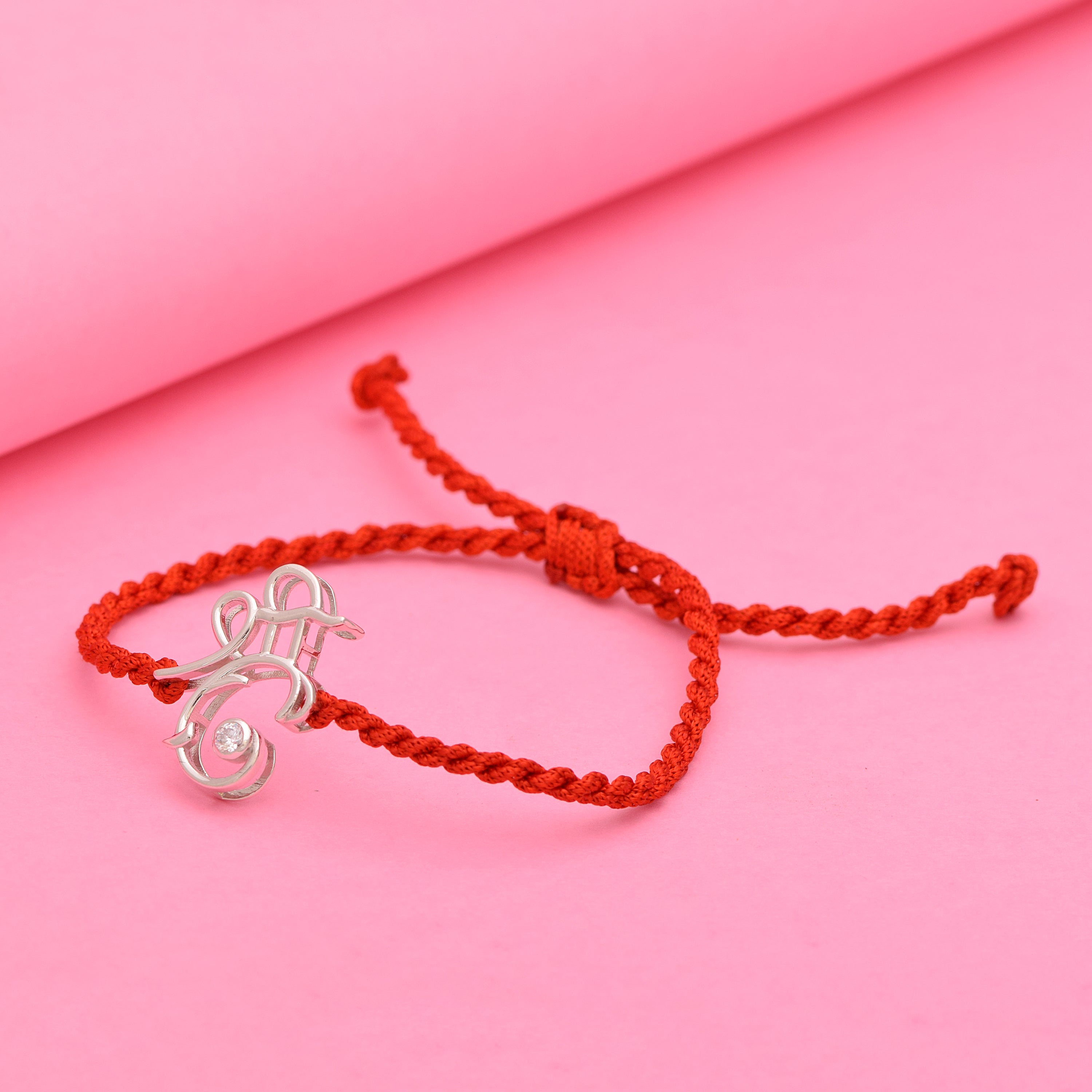 “Shree” CZ Accent Rakhi Bracelet - Sterling Silver
