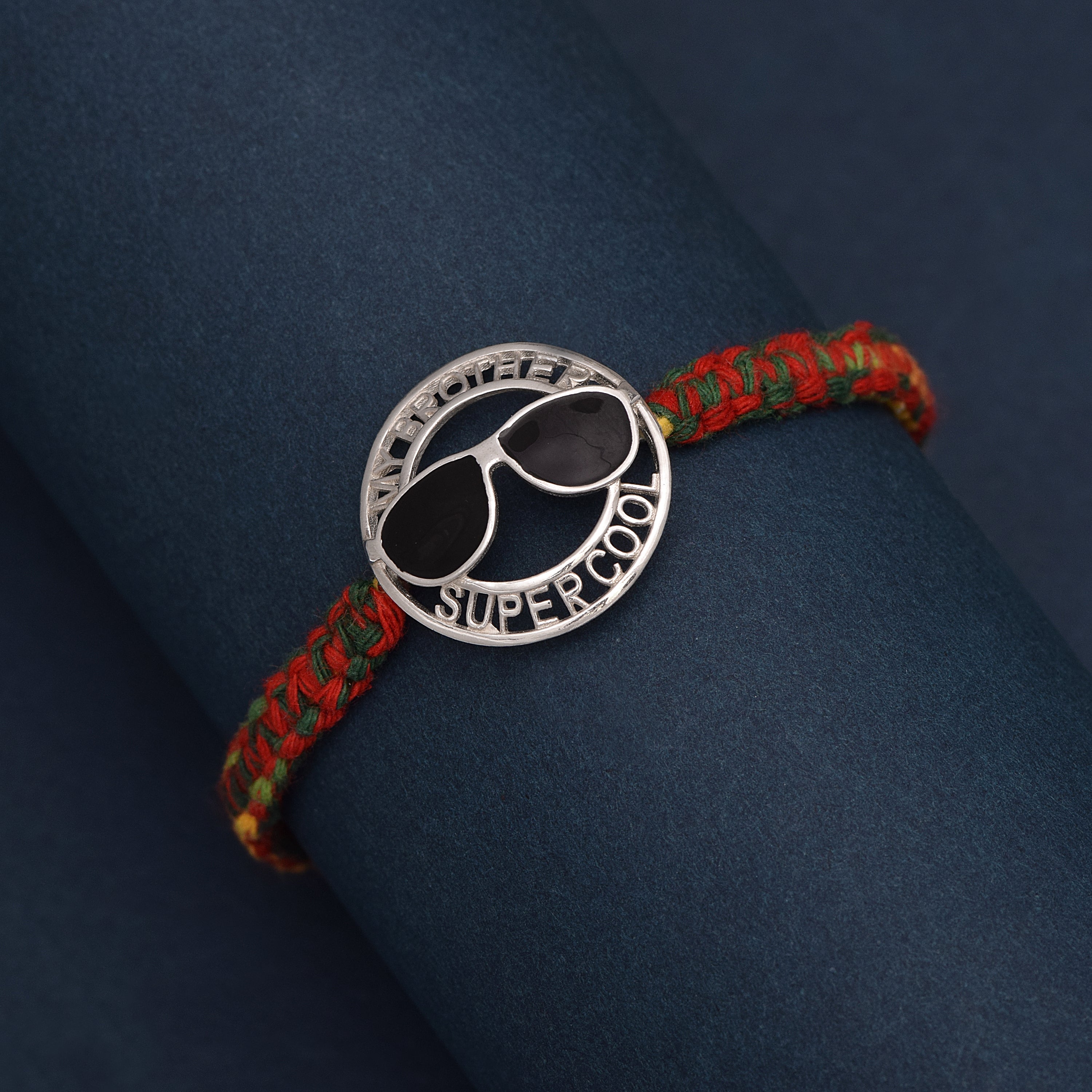 “My Brother Super Cool” Rakhi Bracelet - Sterling Silver