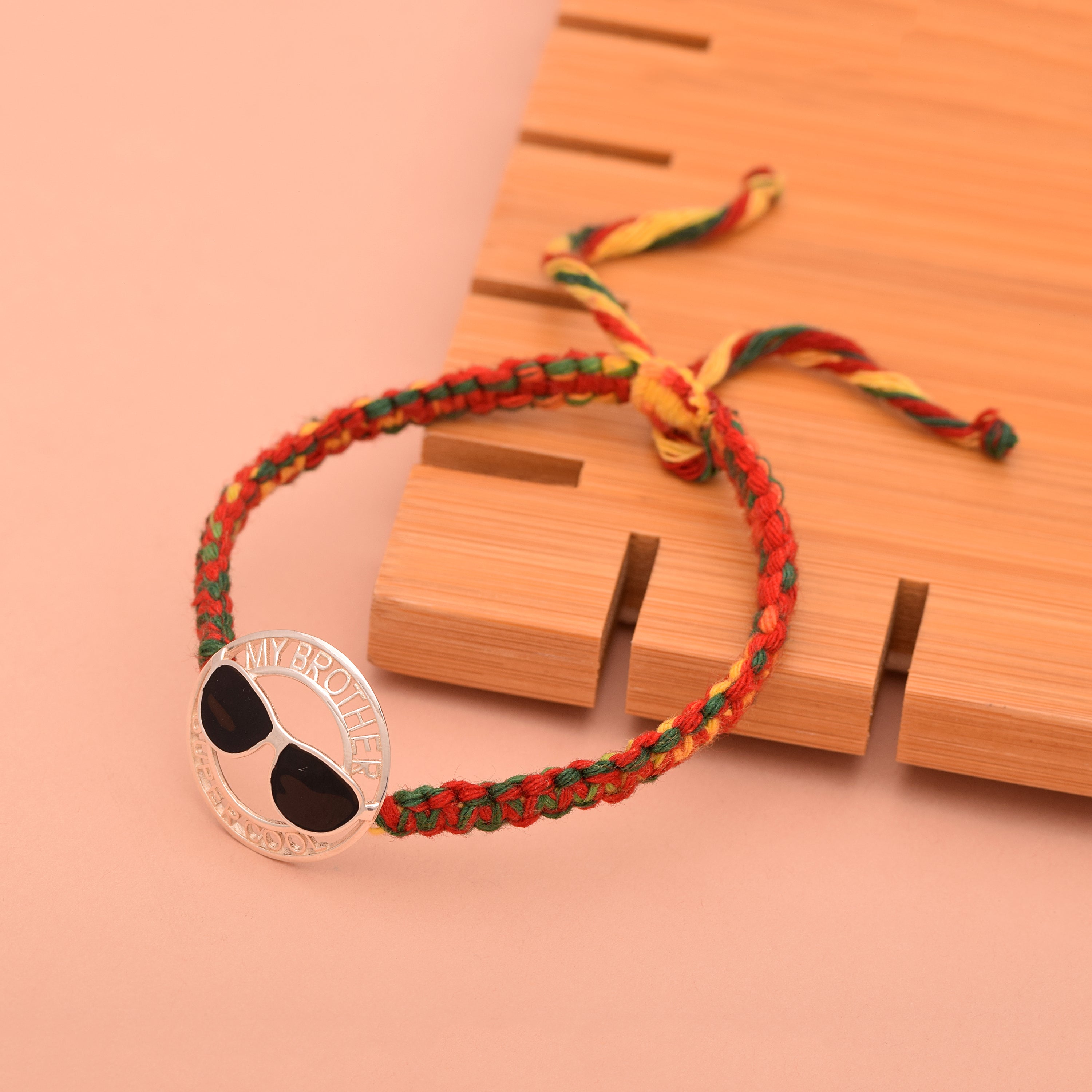 “My Brother Super Cool” Rakhi Bracelet - Sterling Silver