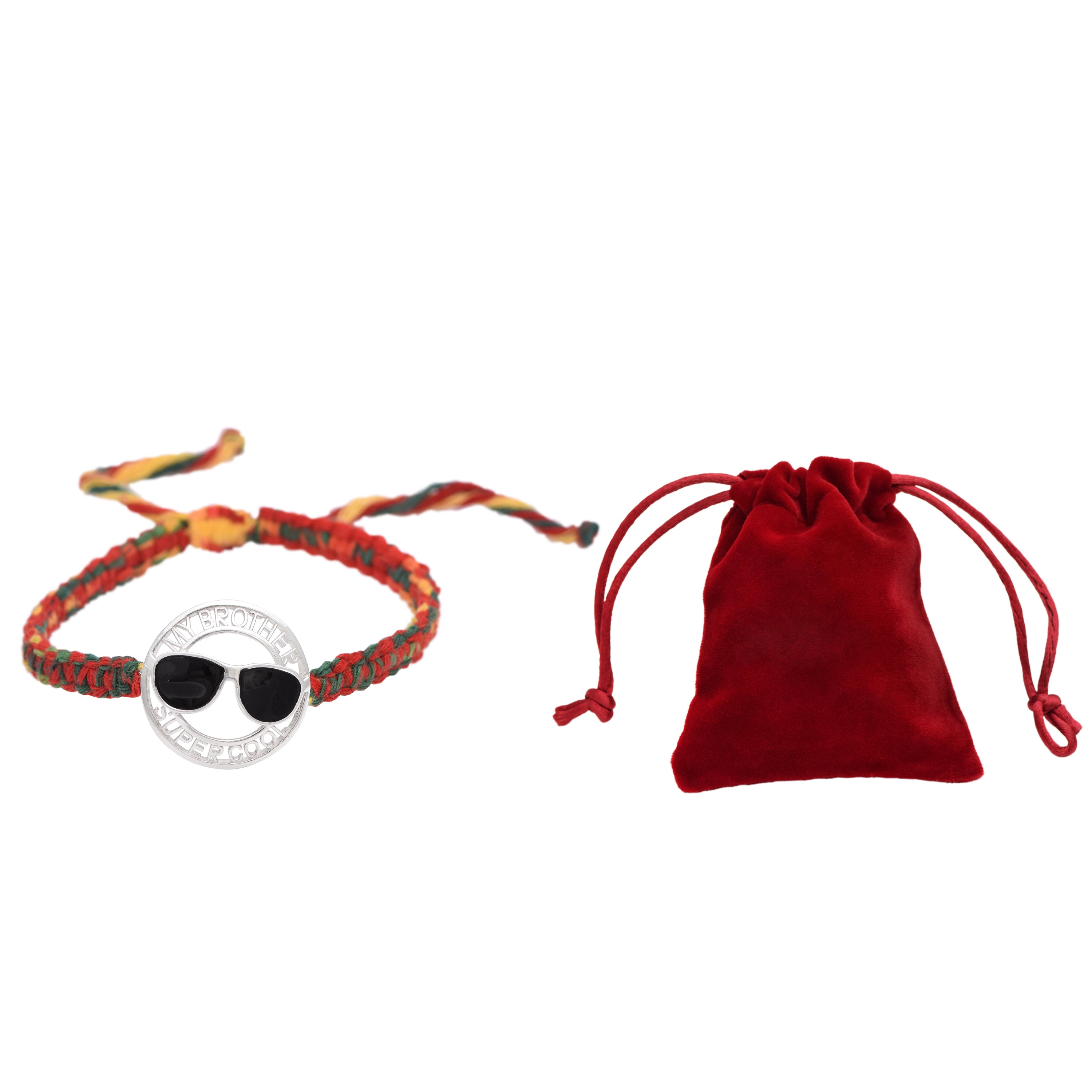 “My Brother Super Cool” Rakhi Bracelet - Sterling Silver