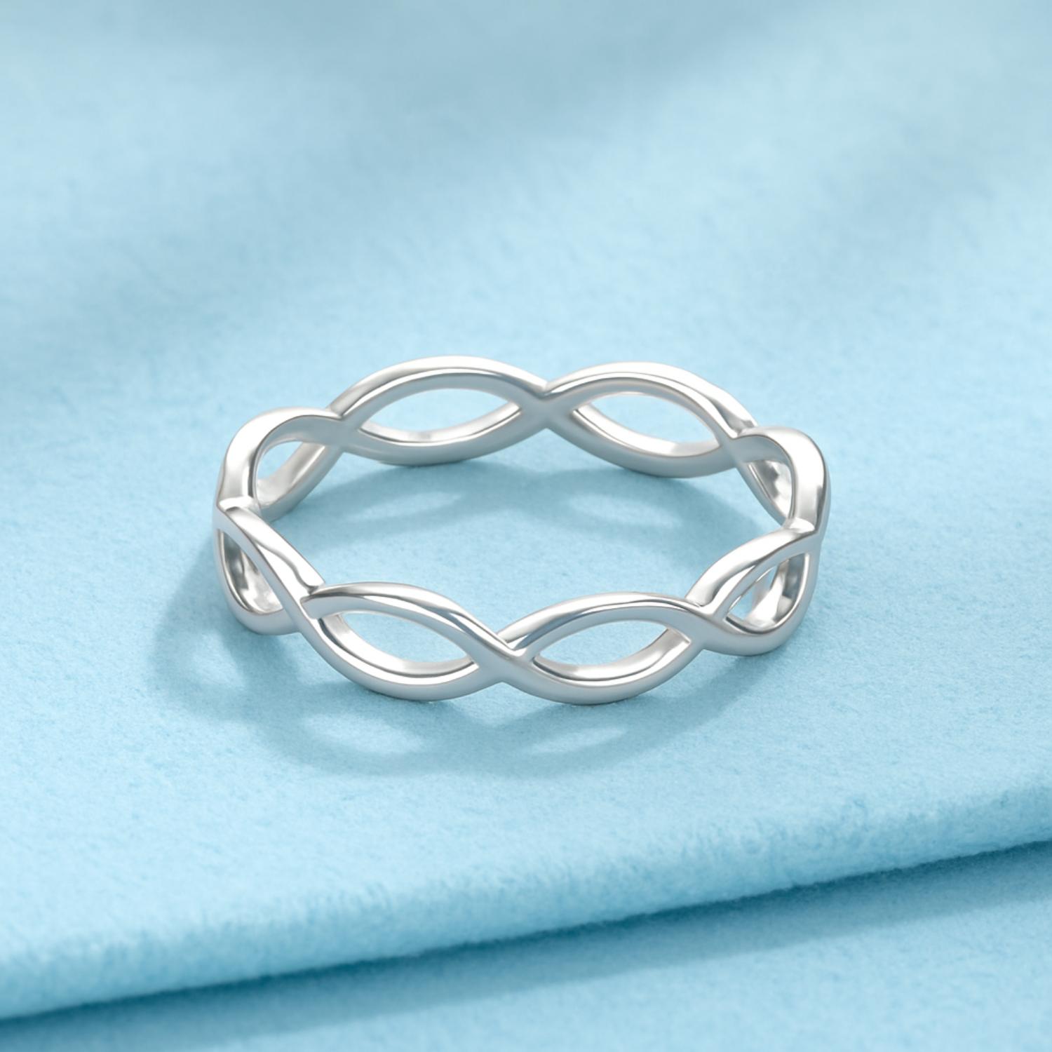 Open Twist Infinity Band Ring-Sterling Silver