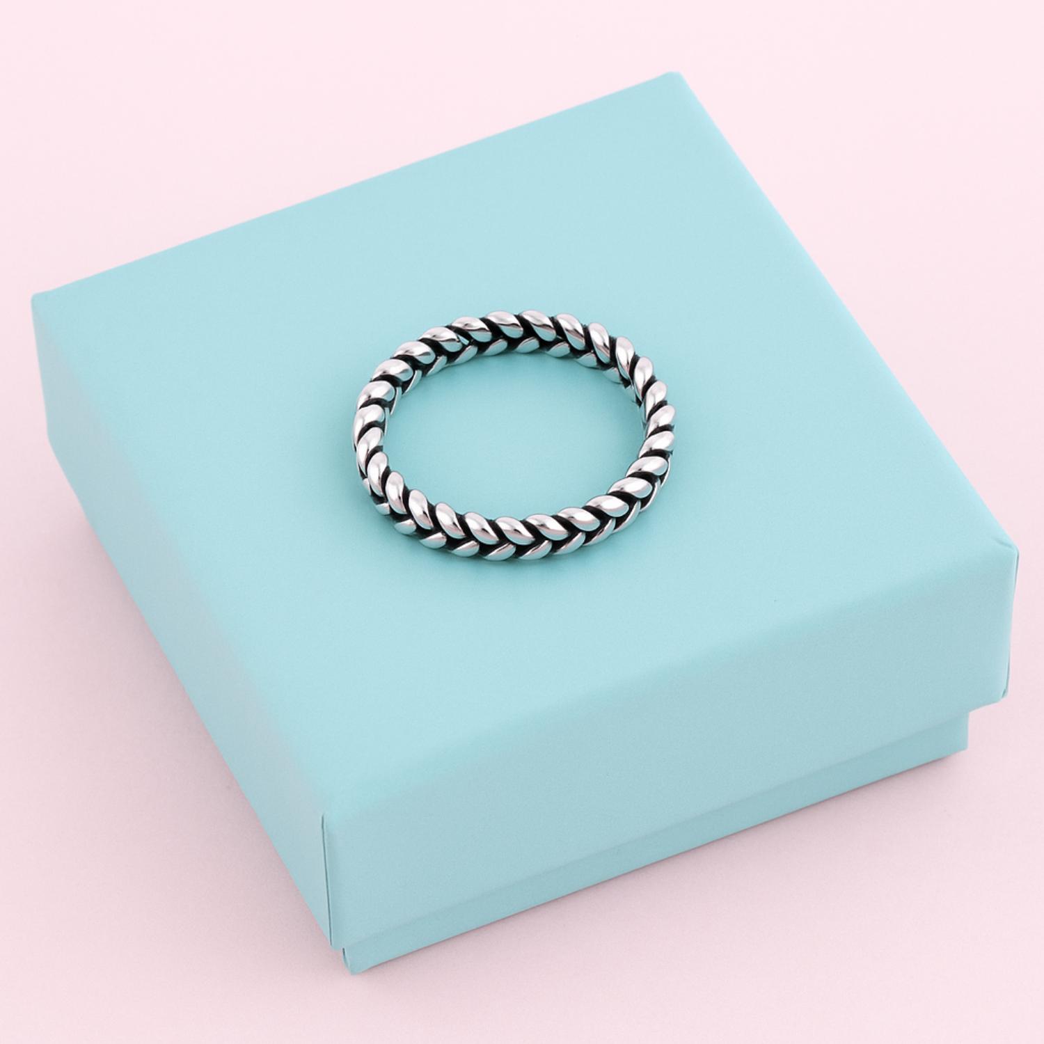 Rope Twist Eternity Band Ring-Sterling Silver