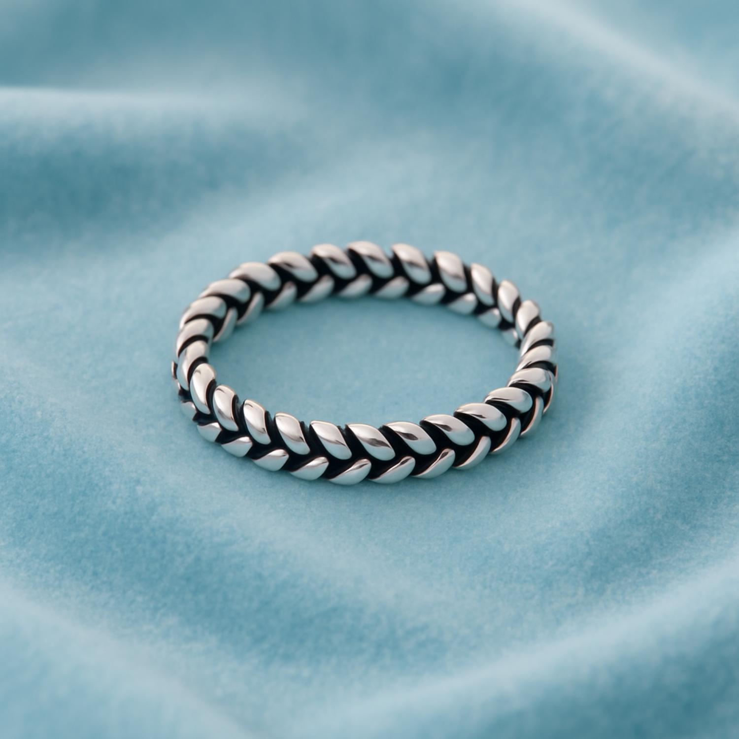 Rope Twist Eternity Band Ring-Sterling Silver