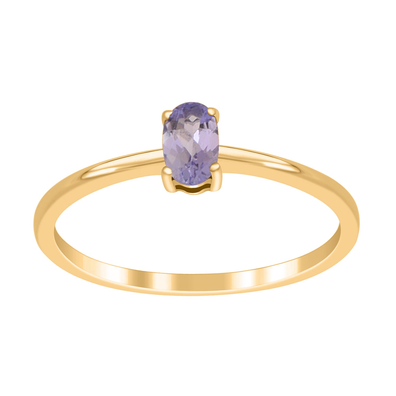 Tanzanite Solitaire Tiny Ring - Sterling Silver