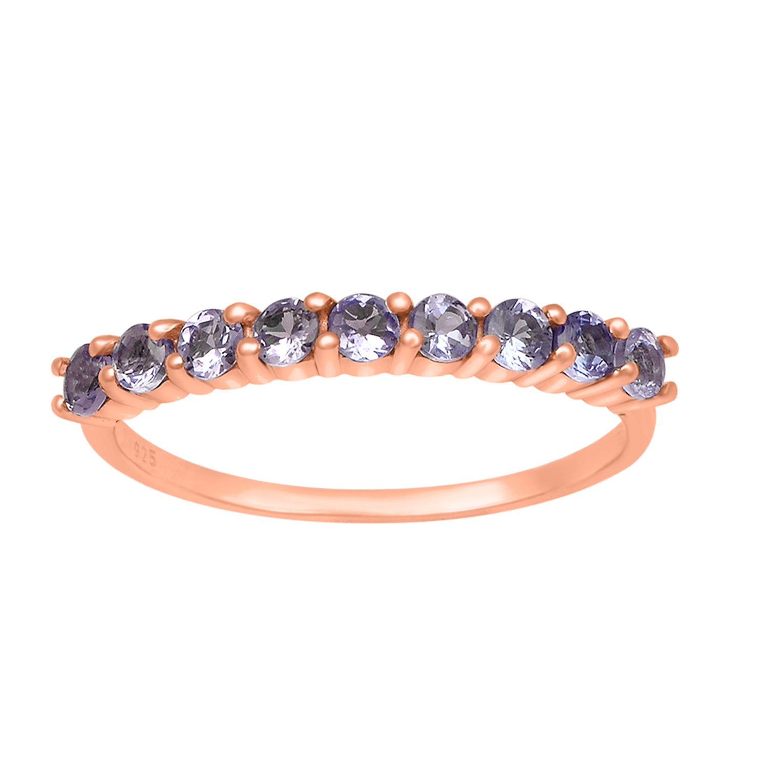 Tanzanite Halt Eternity Stackable Ring - Sterling Silver