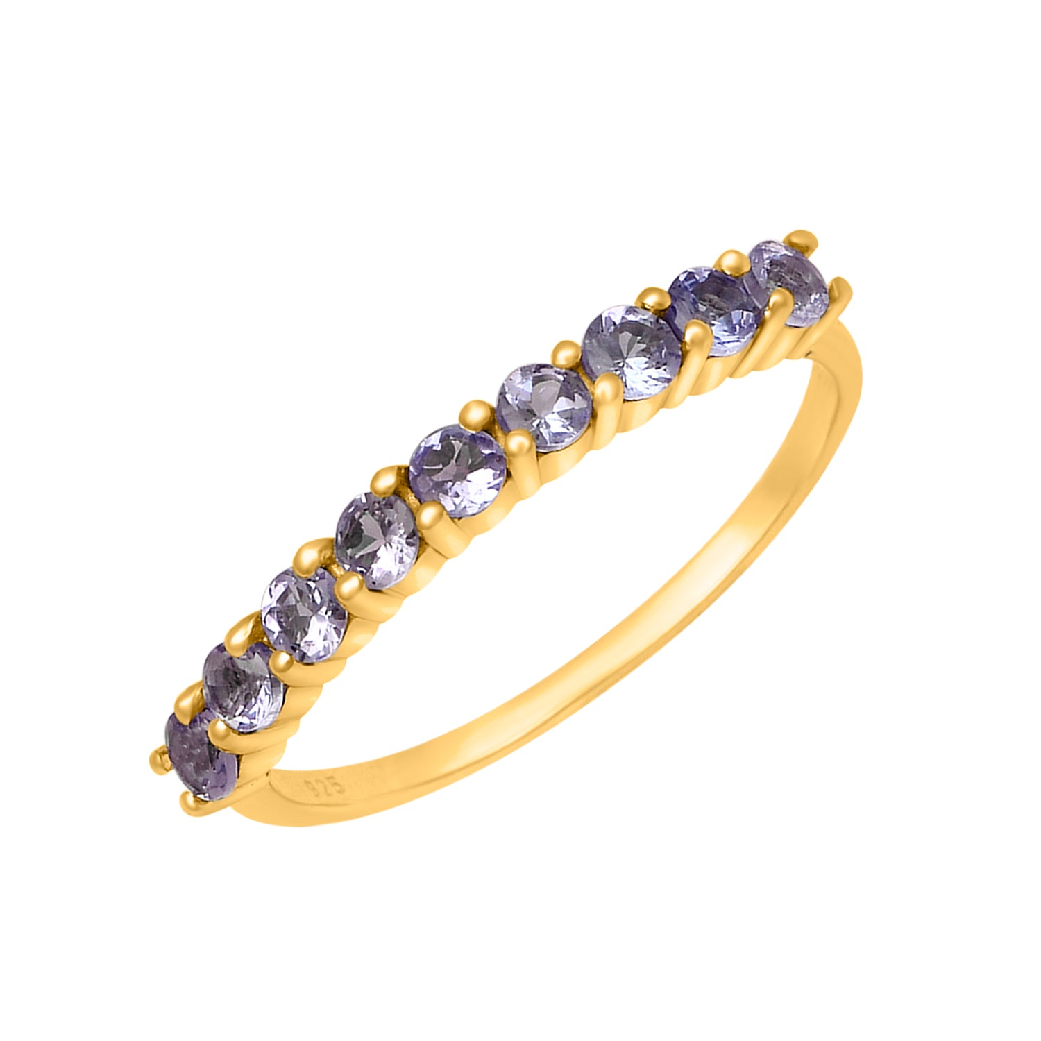 Tanzanite Halt Eternity Stackable Ring - Sterling Silver
