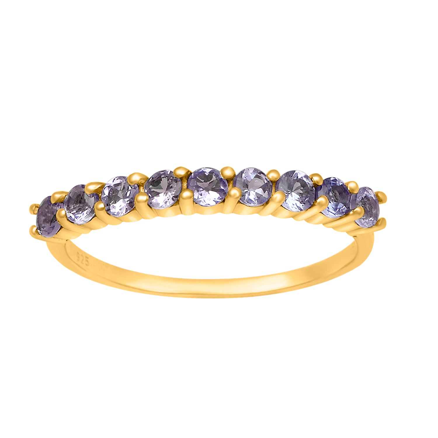 Tanzanite Halt Eternity Stackable Ring - Sterling Silver