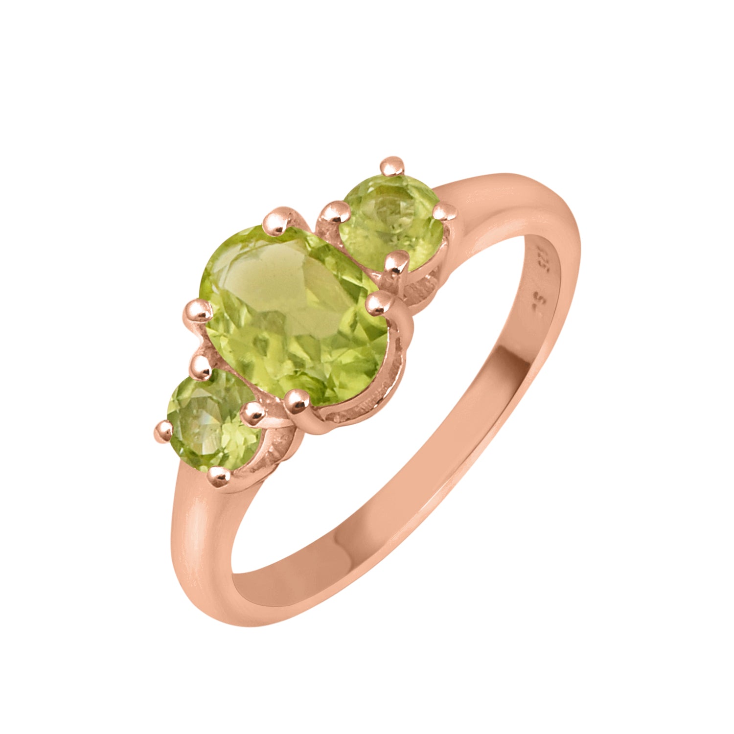Peridot Three-Stone Ring -Sterling Silver
