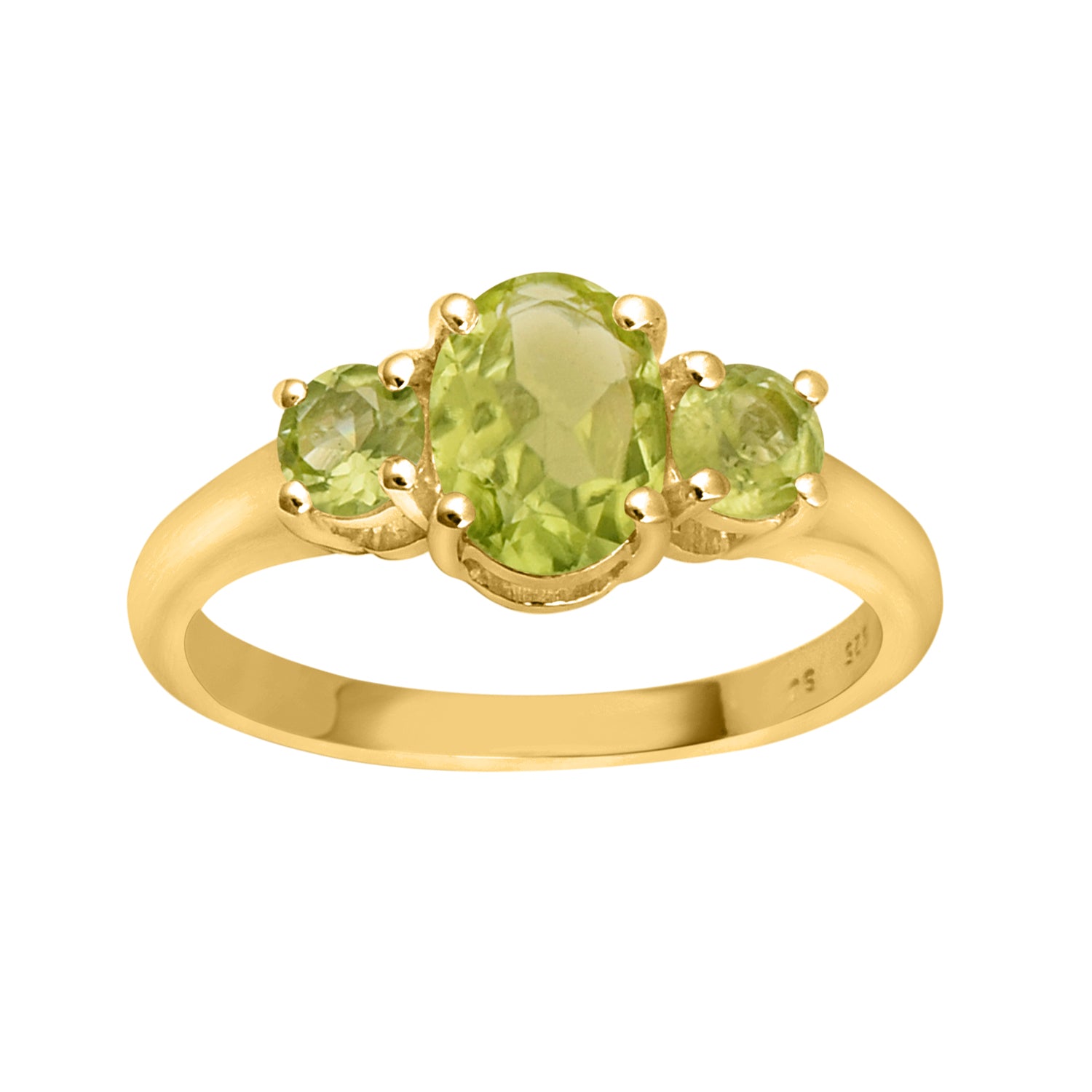 Peridot Three-Stone Ring -Sterling Silver