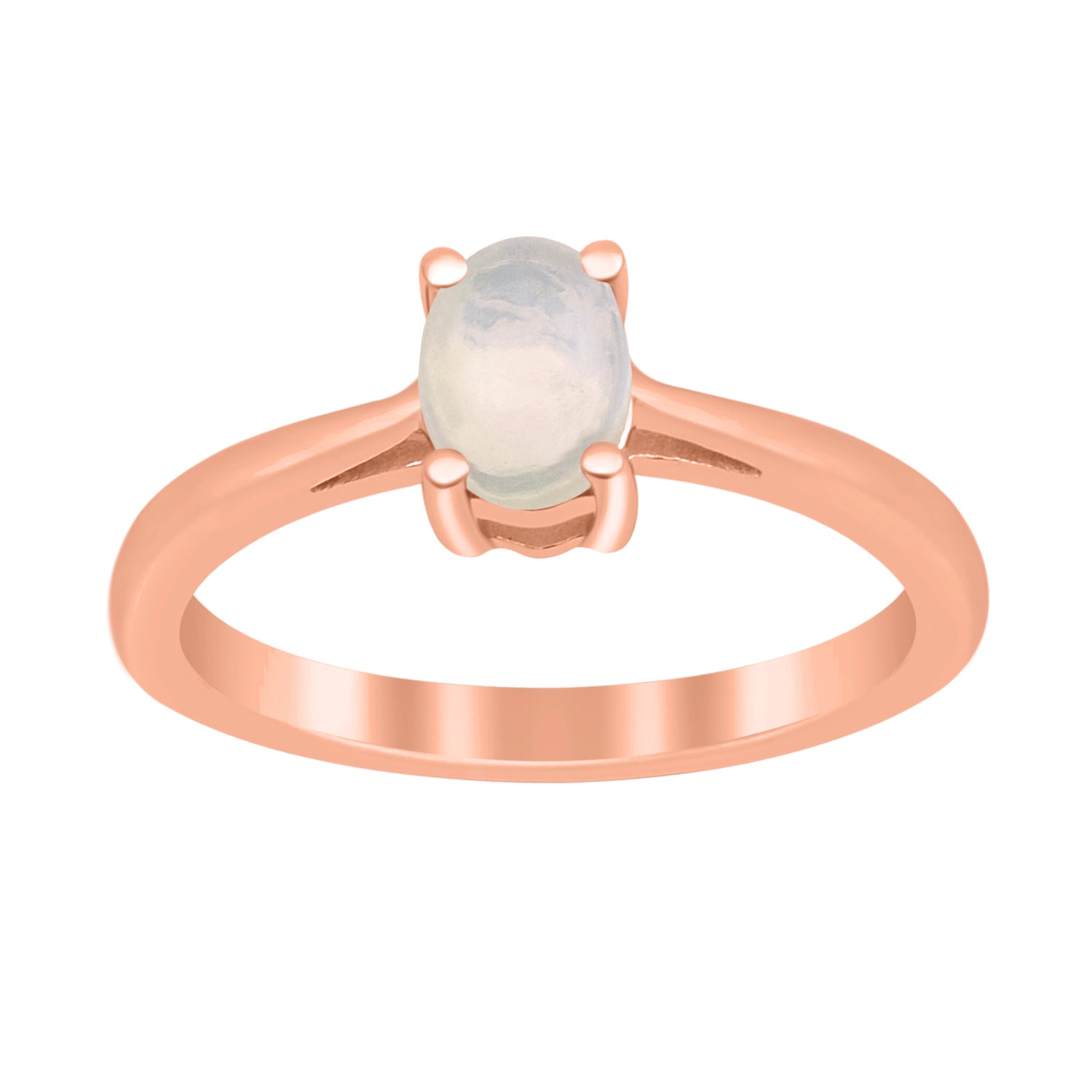 Opal Solitaire Minimalist Classic Ring- Sterling Silver