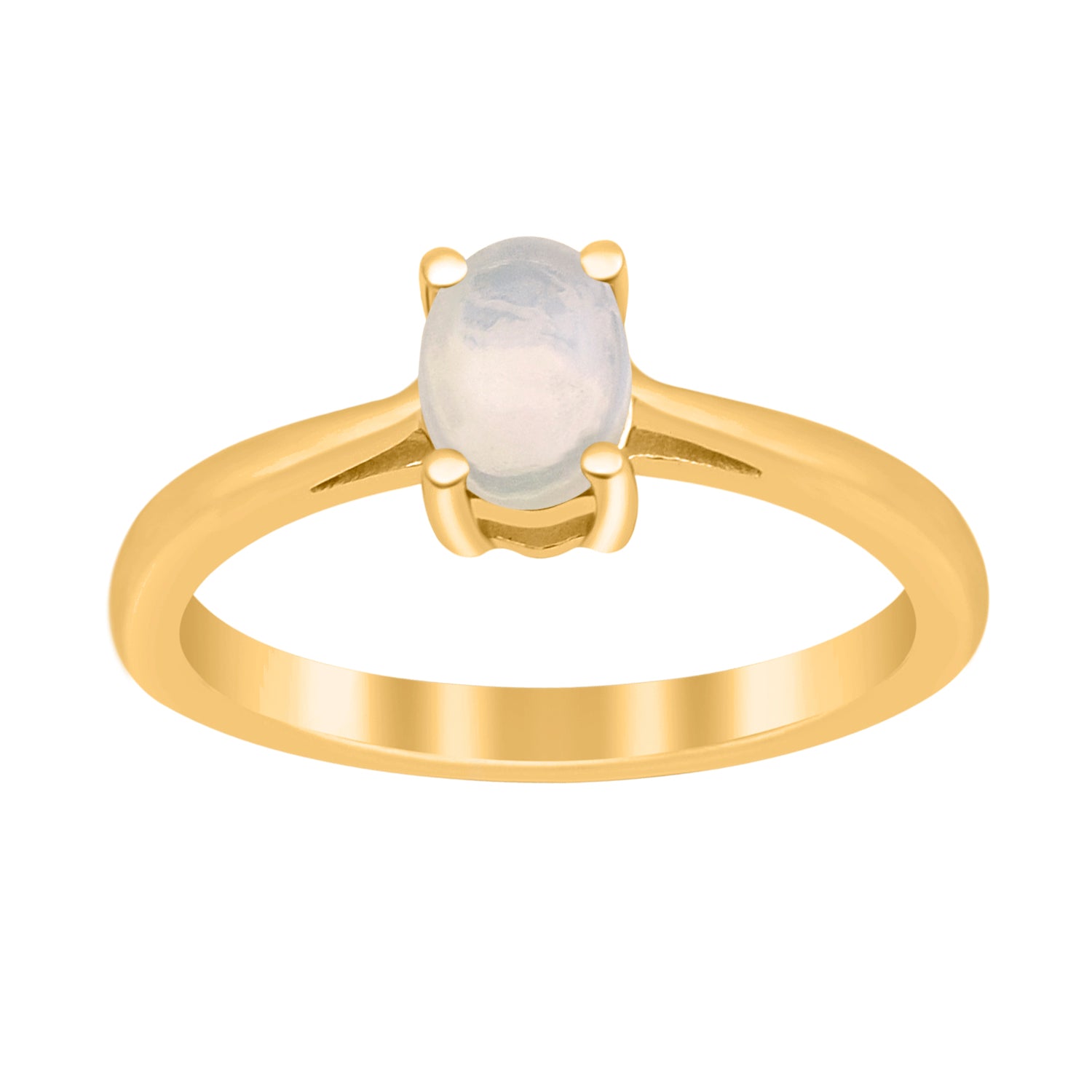 Opal Solitaire Minimalist Classic Ring- Sterling Silver