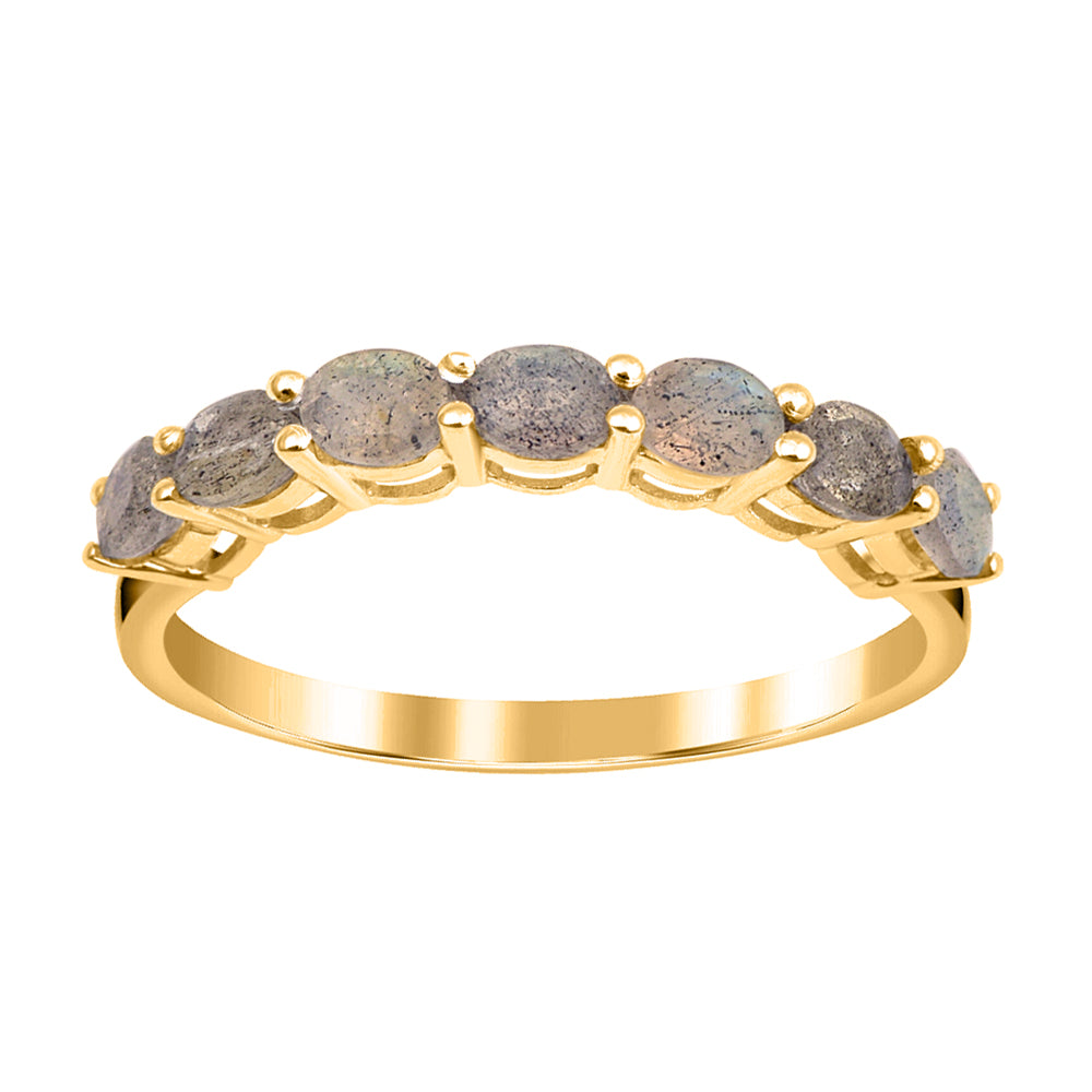 Labradorite Oval 4X3 MM Eternity Ring - Sterling Silver