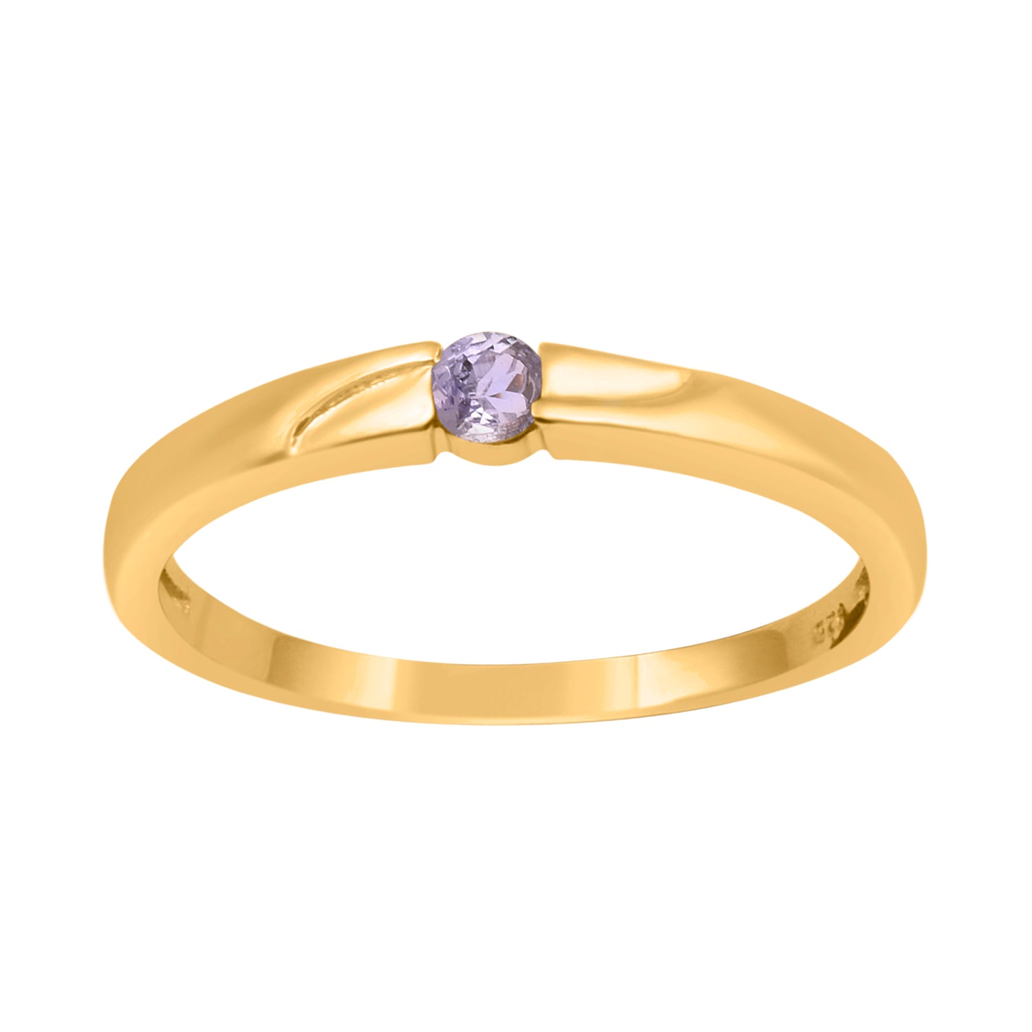 Tanzanite Round 3MM Tiny Stackable Ring - Sterling Silver