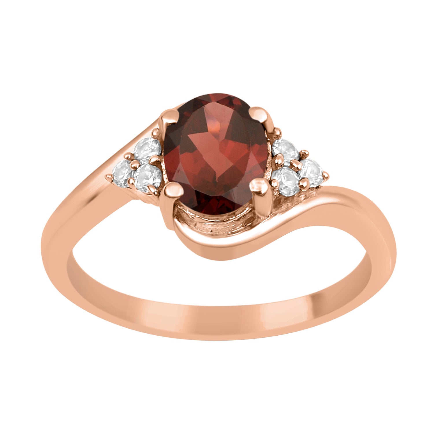 Garnet 1.5 ctw. Oval Cut Solitaire Ring-Sterling Silver