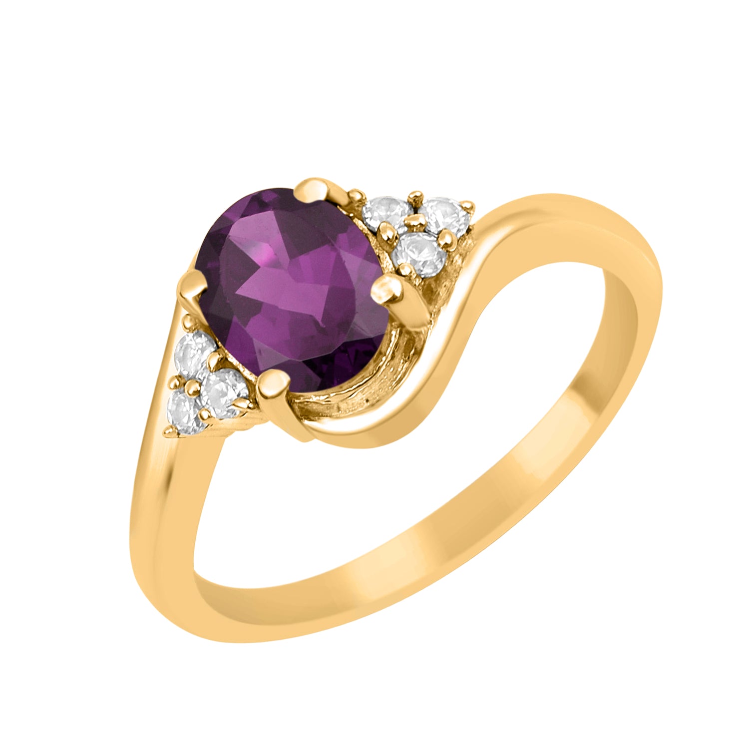 Amethyst 1.5 ctw. Oval Cut Solitaire Ring-Sterling Silver