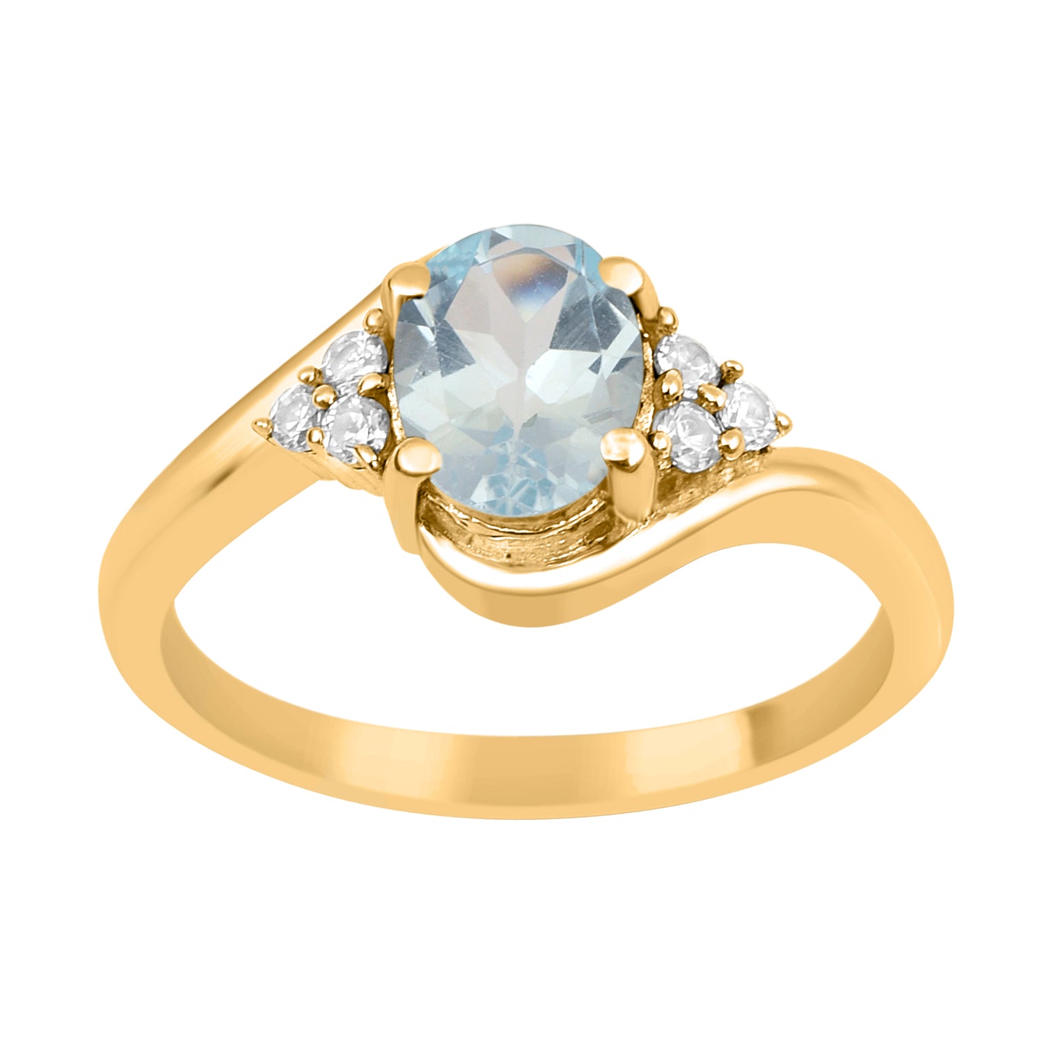 Aquamarine 1.5 ctw. Oval Cut Solitaire Ring-Sterling Silver