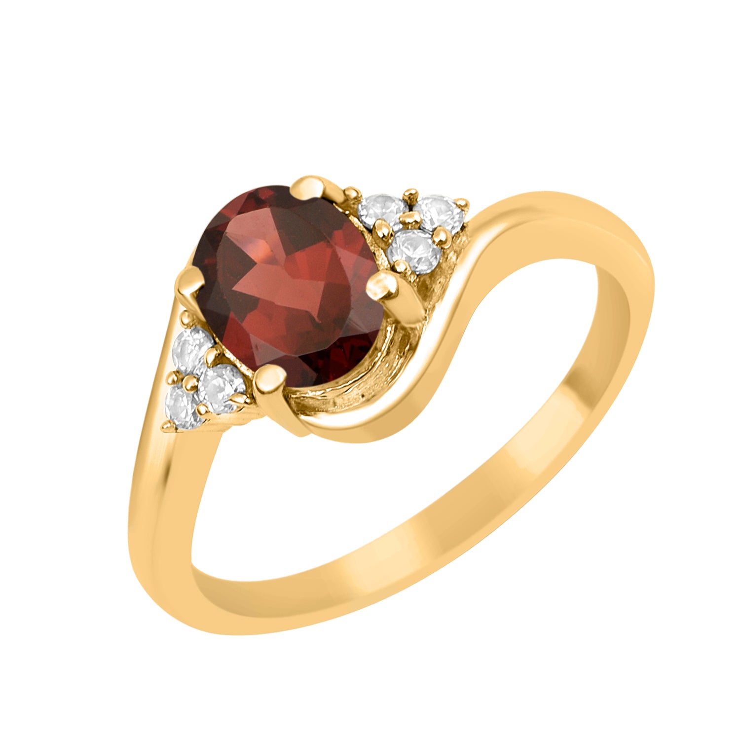Garnet 1.5 ctw. Oval Cut Solitaire Ring-Sterling Silver