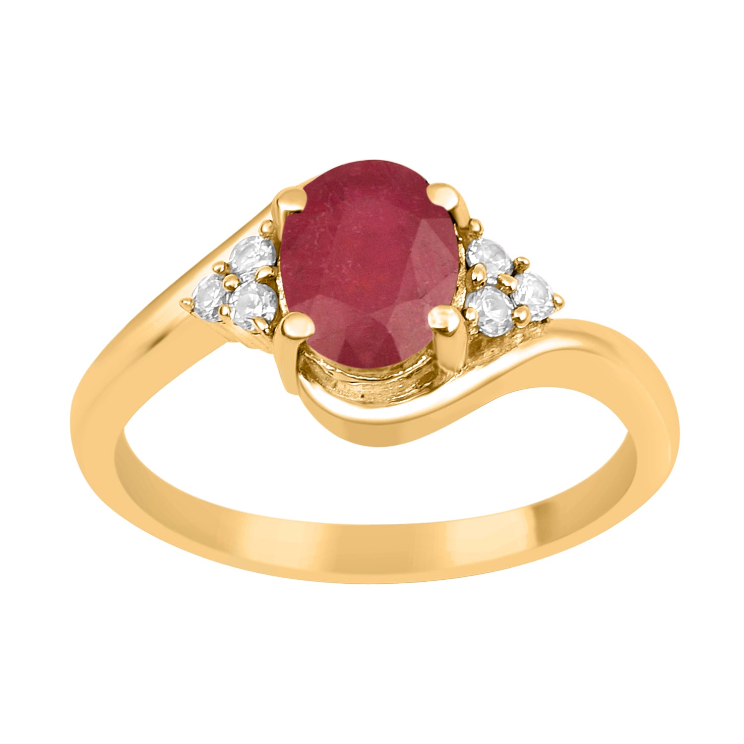 Ruby 1.5 ctw. Oval Cut Solitaire Ring-Sterling Silver