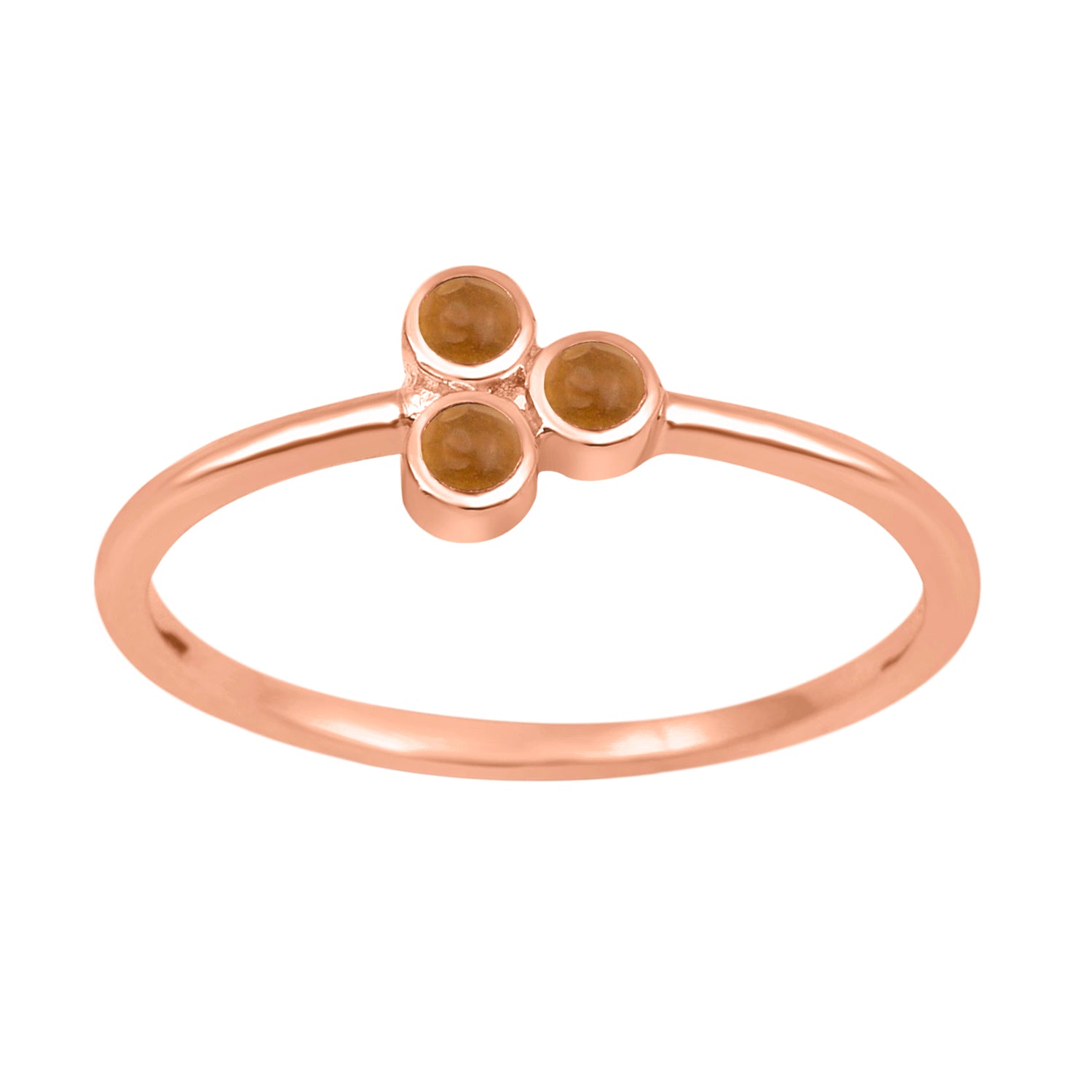 Citrine 2MM Round Stackable Ring-Sterling Silver