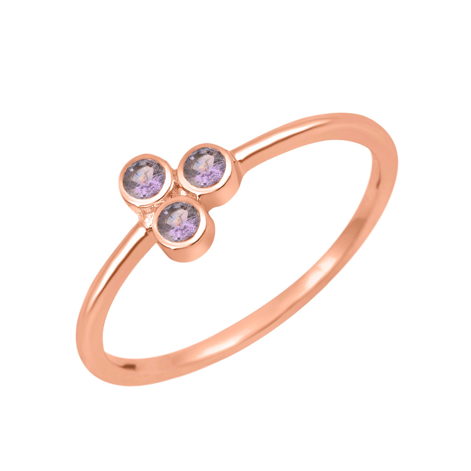 Tanzanite 2MM Round Stackable Ring-Sterling Silver