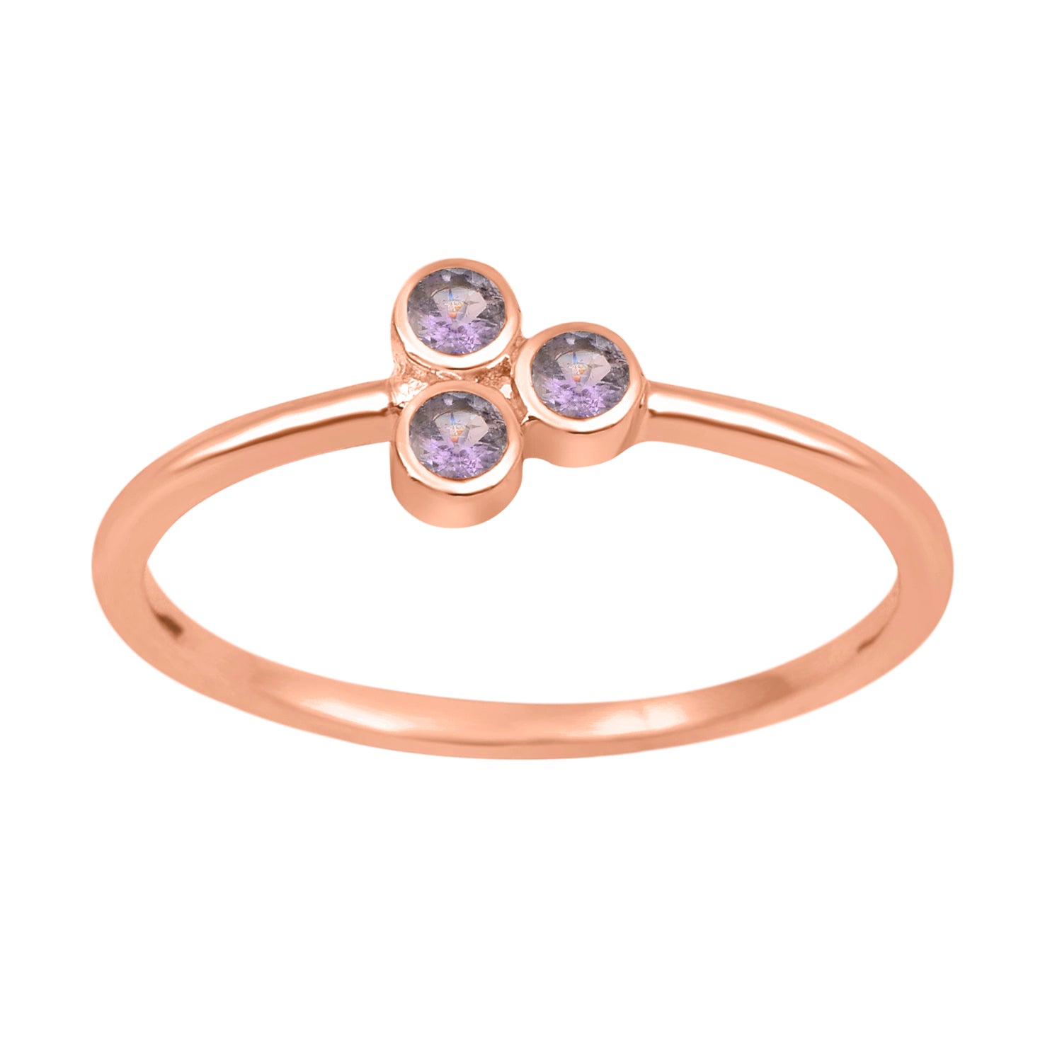 Tanzanite 2MM Round Stackable Ring-Sterling Silver