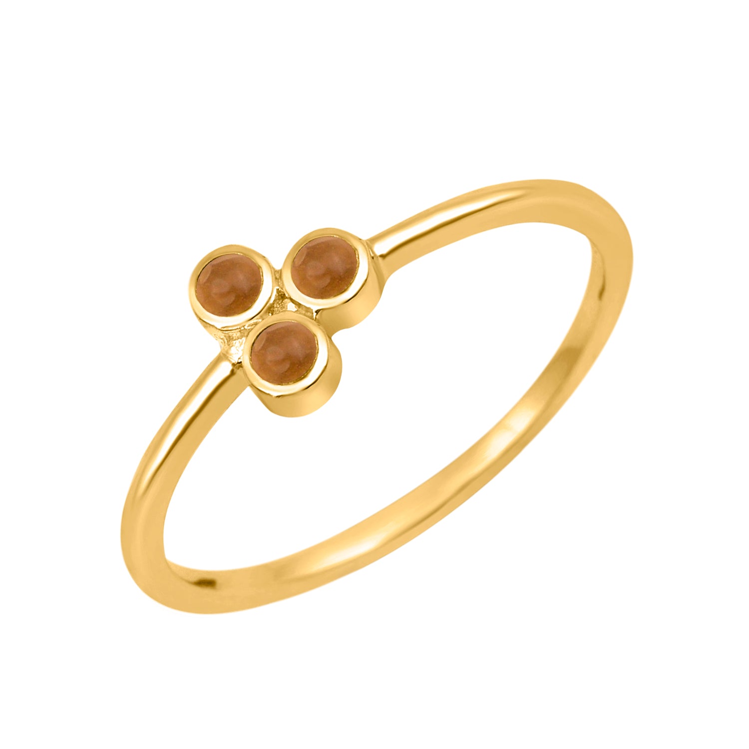 Citrine 2MM Round Stackable Ring-Sterling Silver