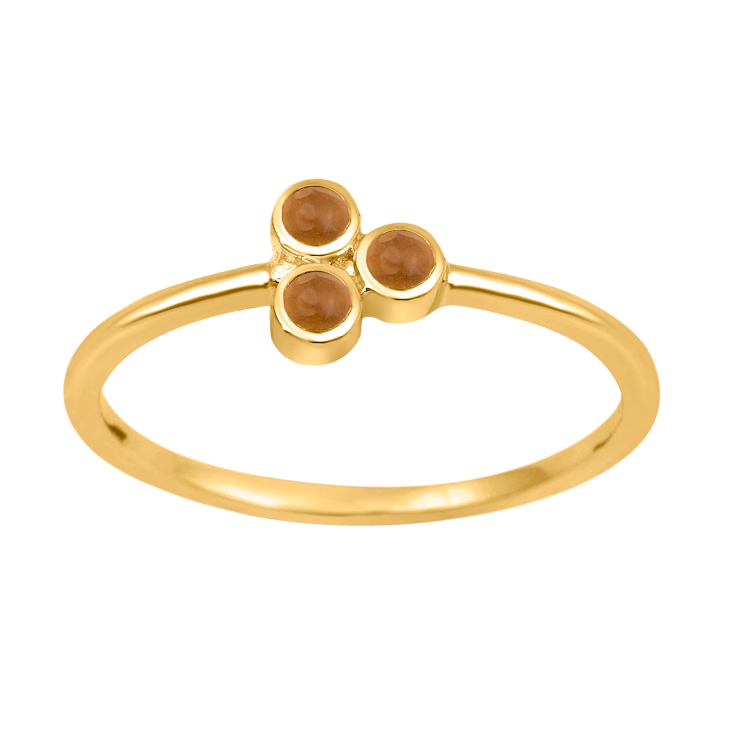 Citrine 2MM Round Stackable Ring-Sterling Silver