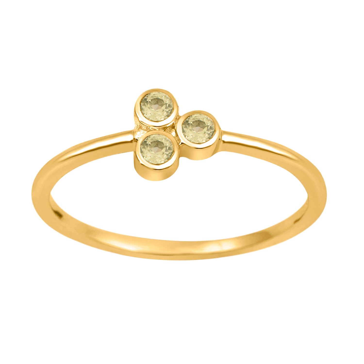 Peridot 2MM Round Stackable Ring-Sterling Silver
