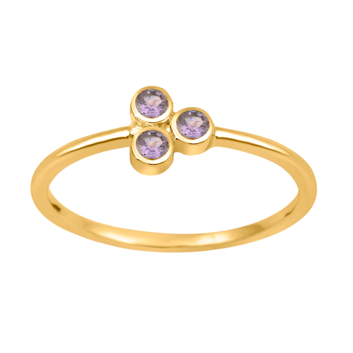 Tanzanite 2MM Round Stackable Ring-Sterling Silver