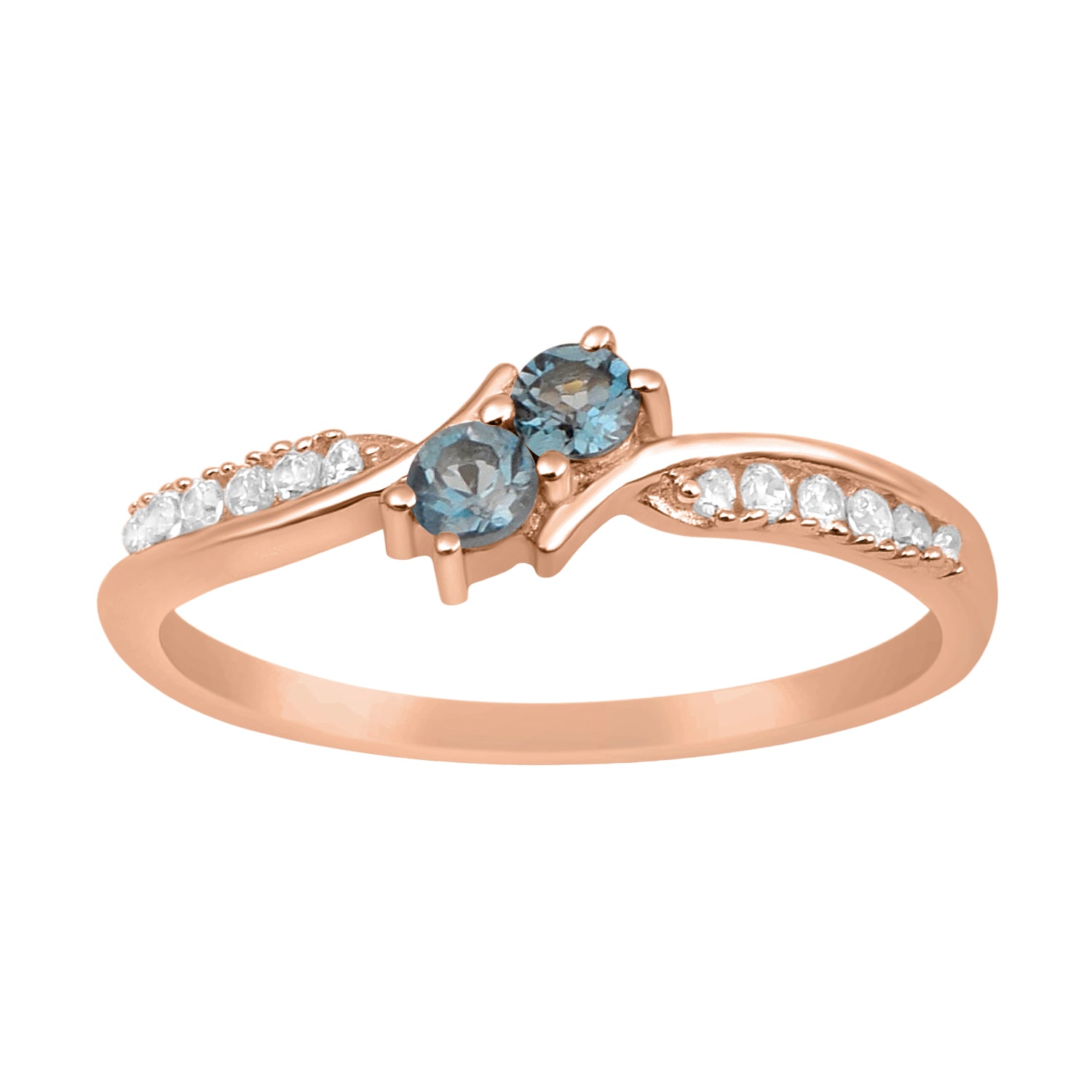 Round 0.20 Ctw London Blue Topaz Ring-Sterling Silver