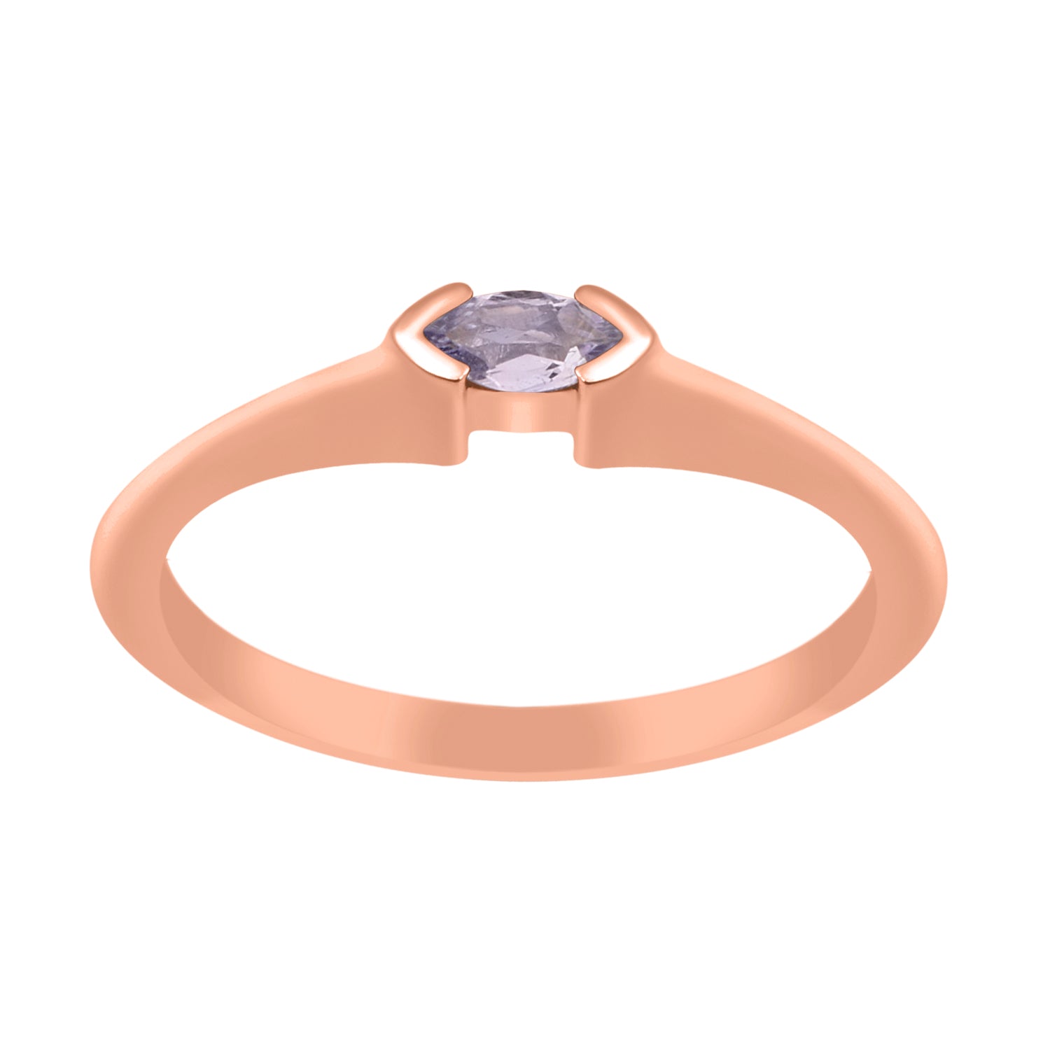 Tanzanite Solitaire Minimalist Ring - Sterling Silver