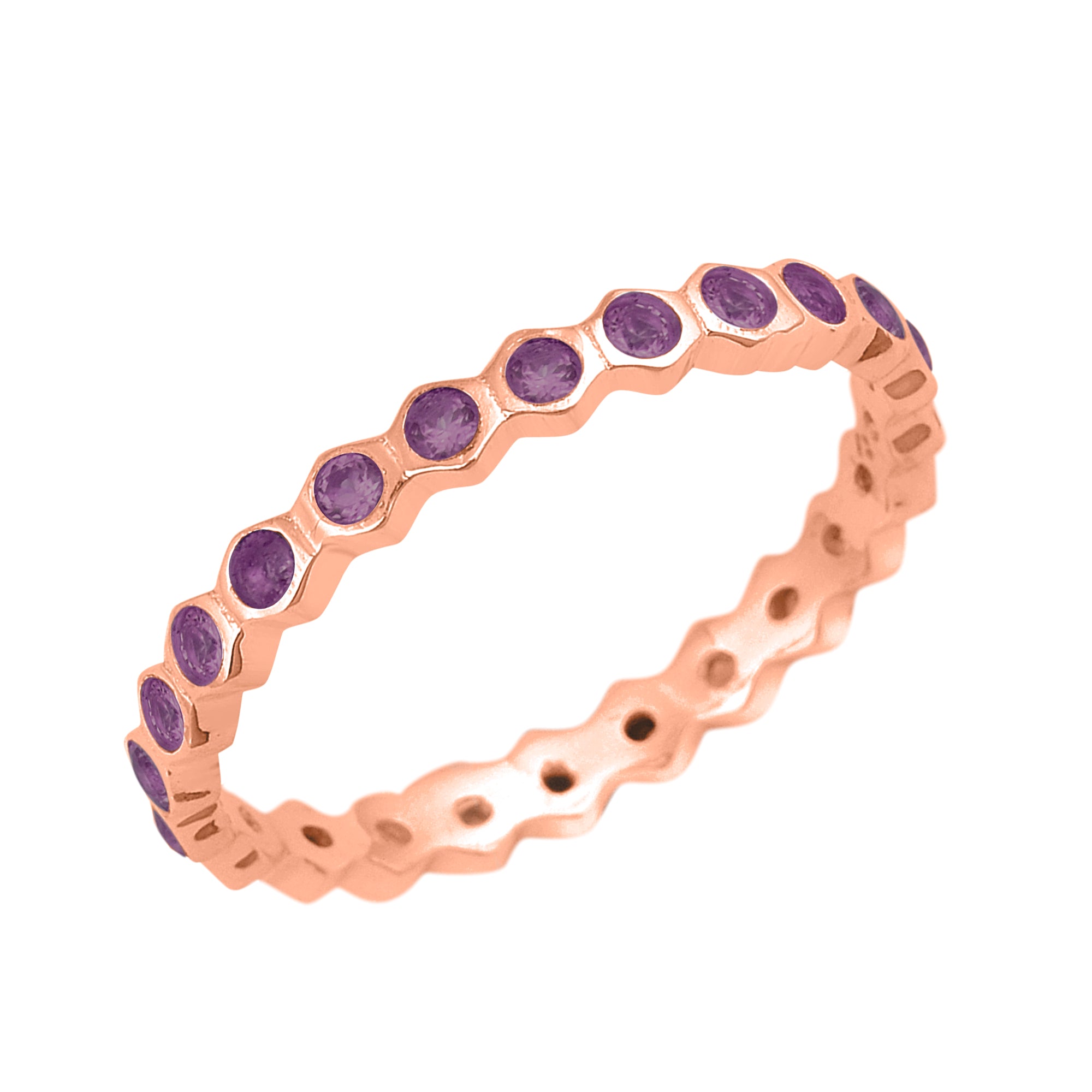 Amethyst Full Eternity Ring - Sterling Silver