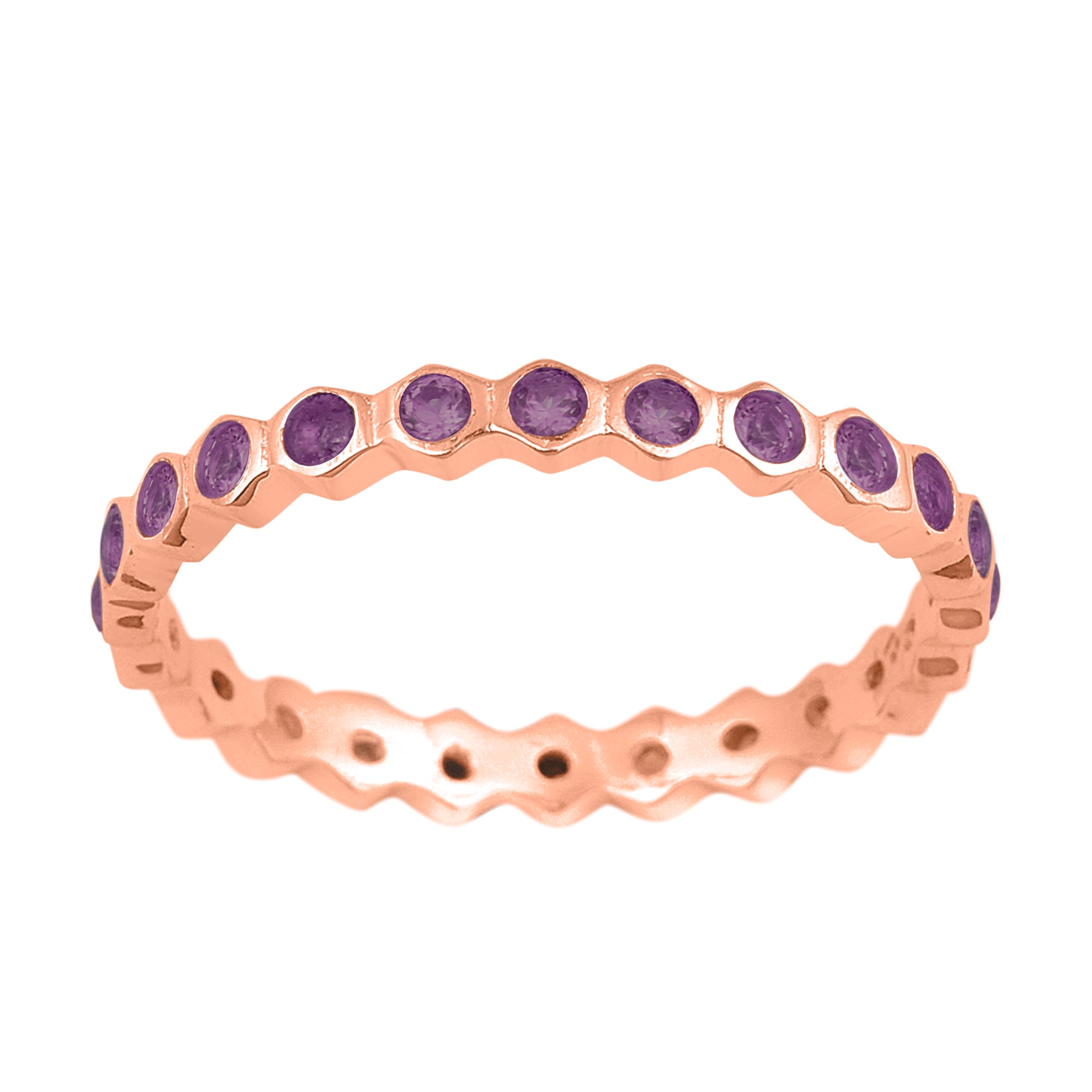 Amethyst Full Eternity Ring - Sterling Silver