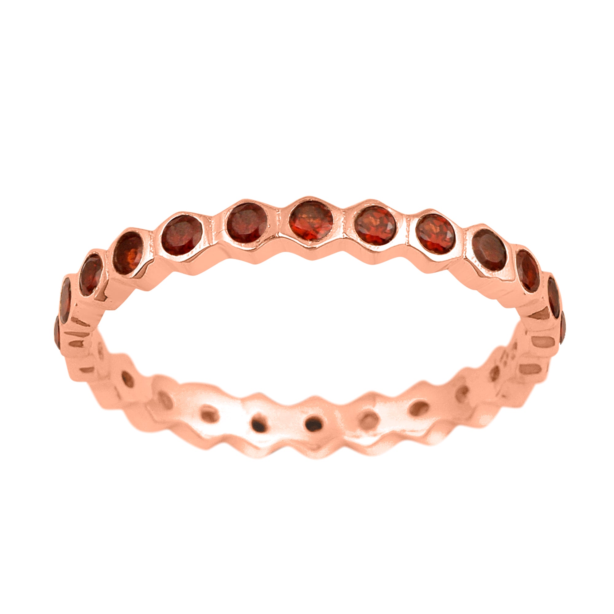 Garnet Full Eternity Ring - Sterling Silver