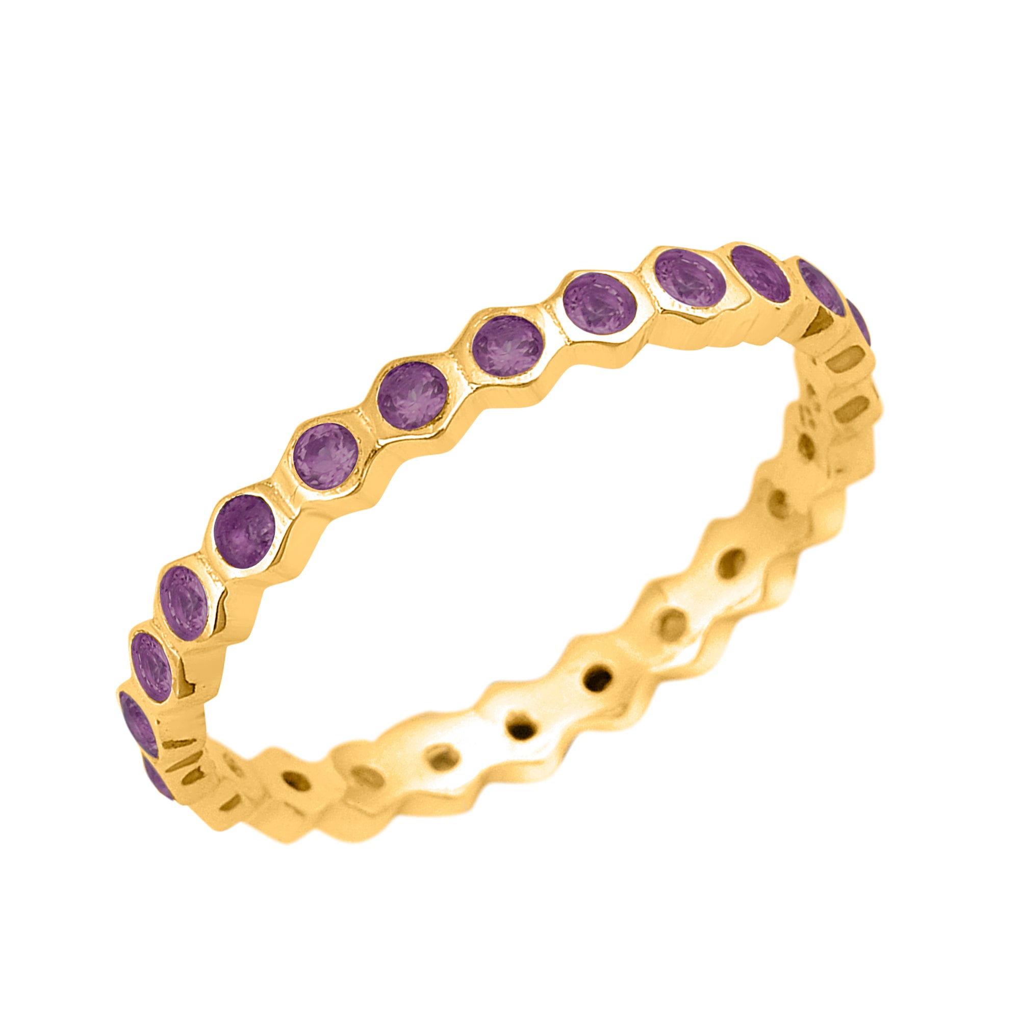 Amethyst Full Eternity Ring - Sterling Silver