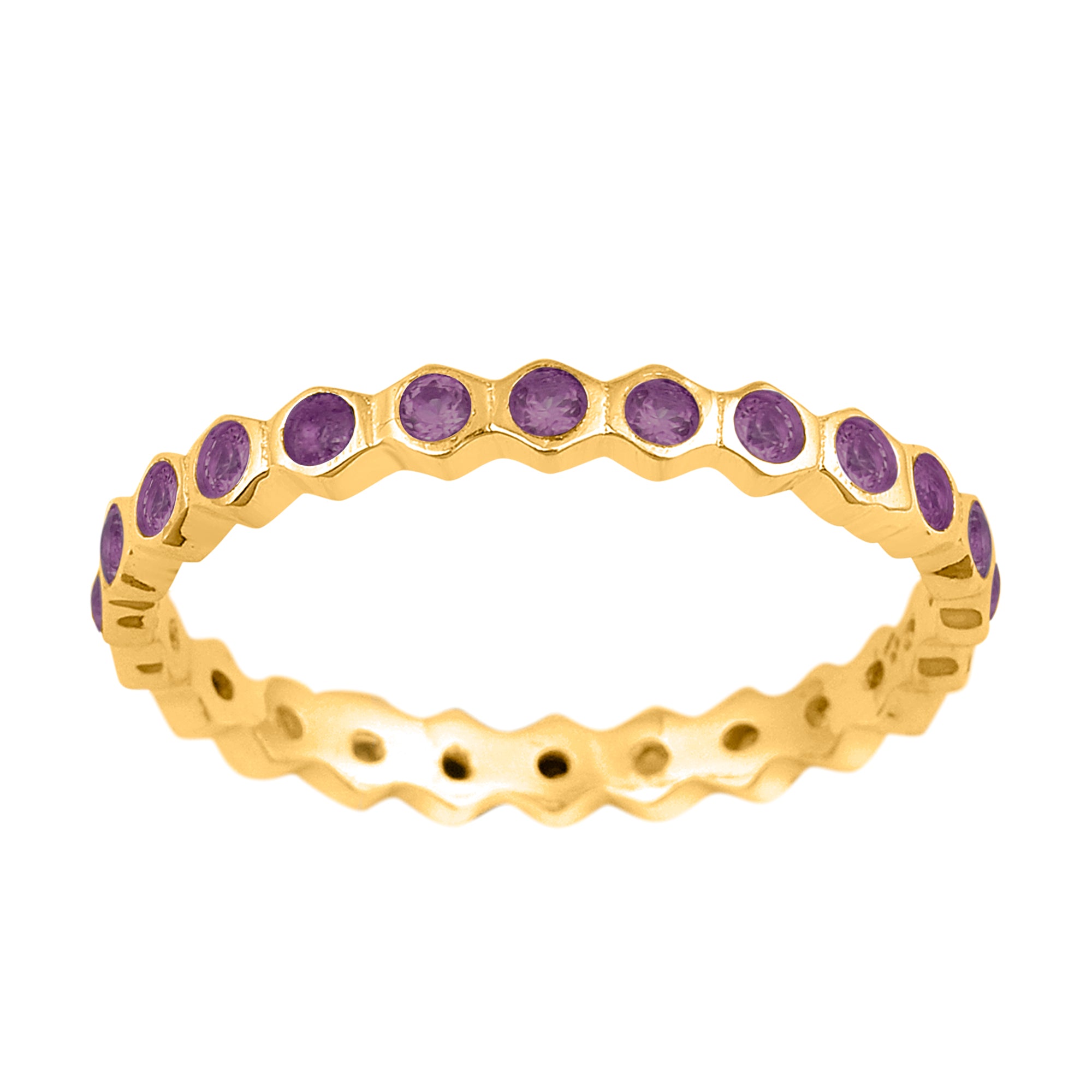 Amethyst Full Eternity Ring - Sterling Silver