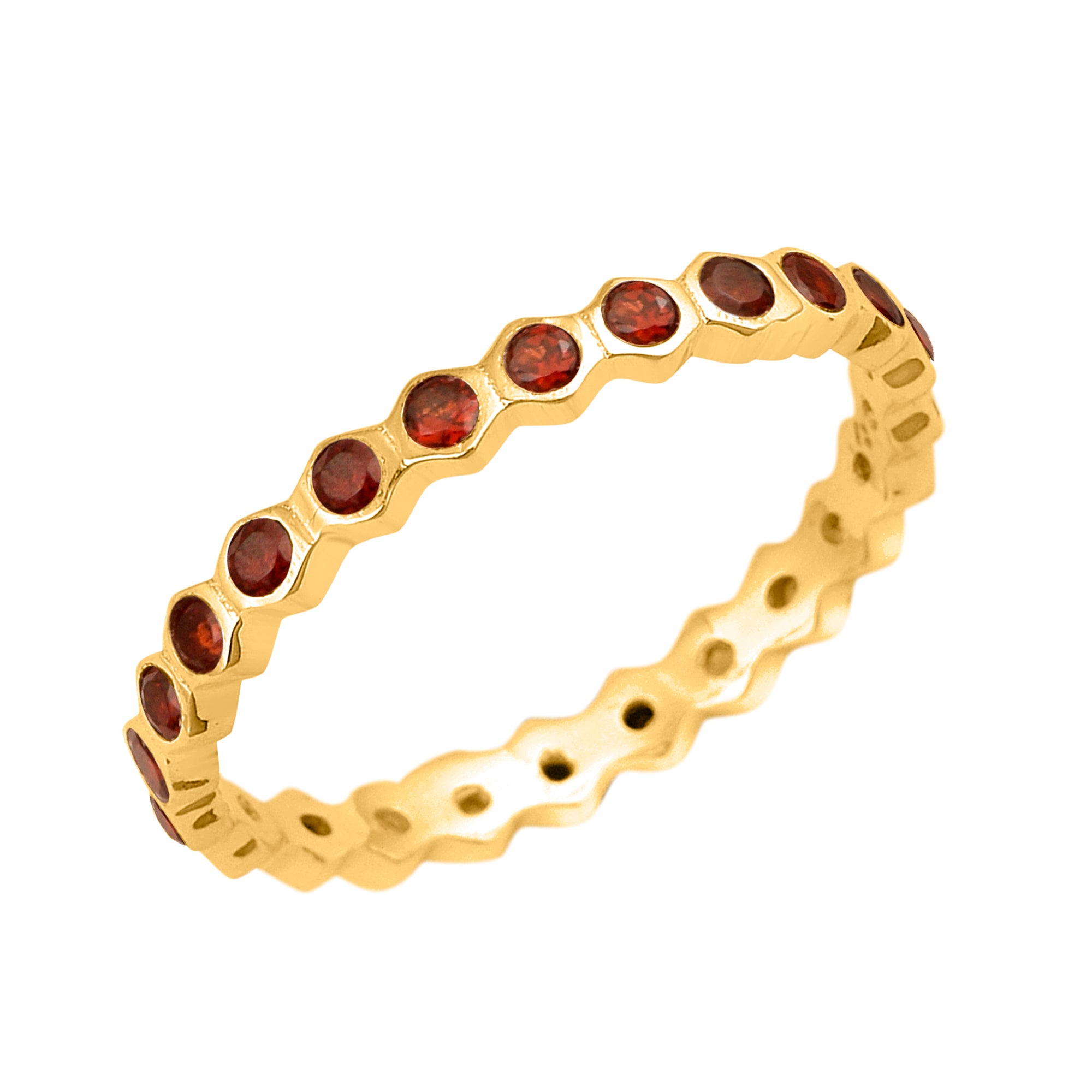 Garnet Full Eternity Ring - Sterling Silver