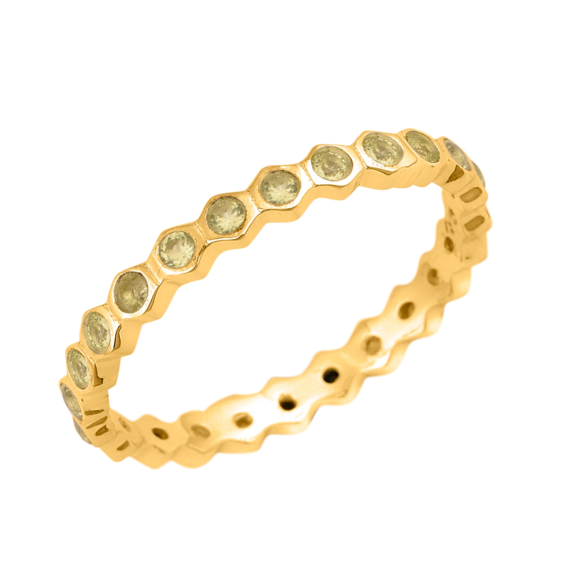 Peridot Full Eternity Ring - Sterling Silver
