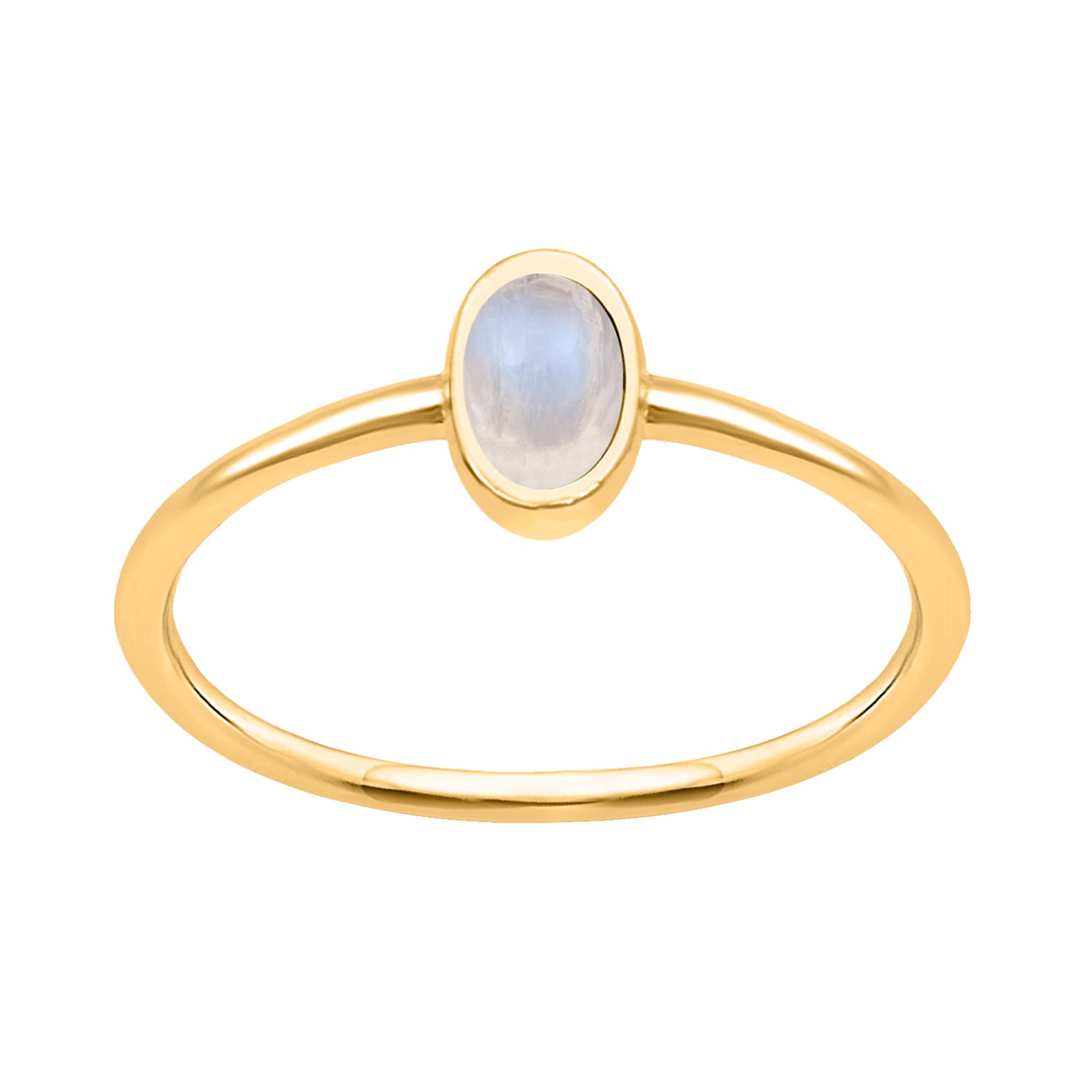 Moonstone Minimalist Solitaire Ring - Sterling Silver